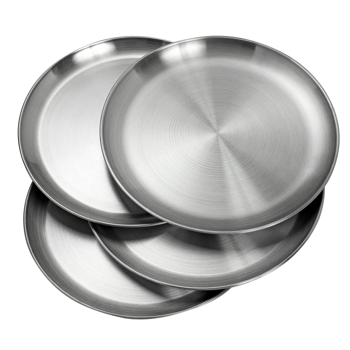 CAMBUY Stainless Steel Plates 9 inch 10 Pcs Metal Dinner - CAMBUY Official Imagery - 5