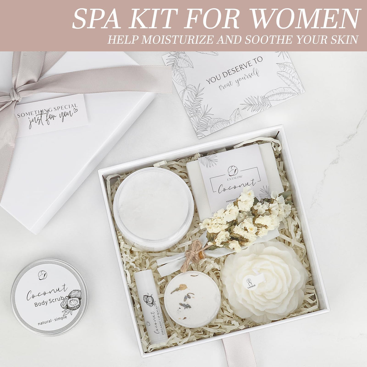 Spa Gifts for Women Coconut Lavender Home Spa Set Birthday - EXTALOW Official Imagery - 3