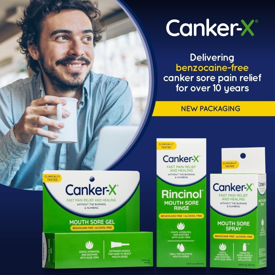 Canker-X Mouth Sore Spray, Oral Pain Relief for Canker Sores, 0.51 Fl Oz