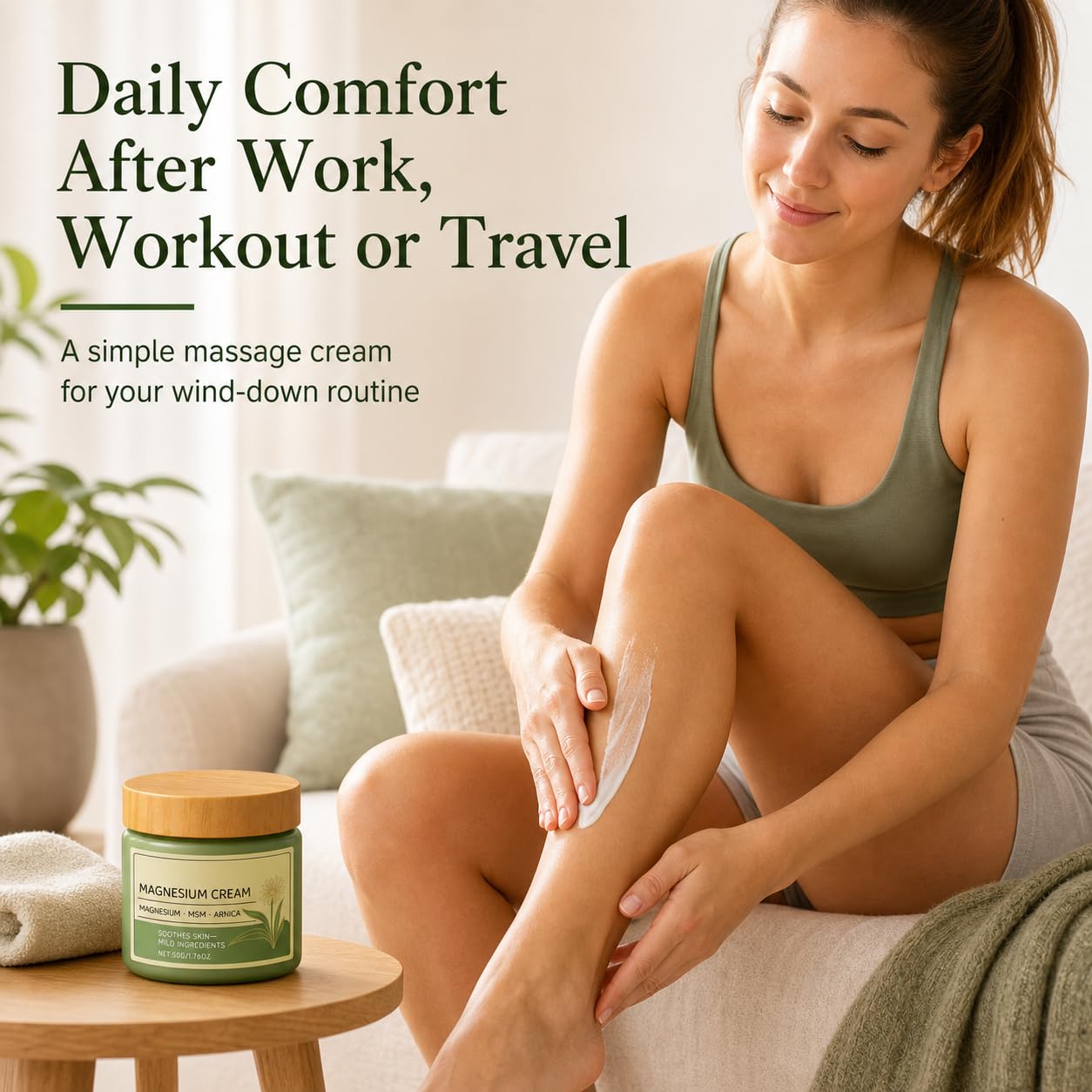 Total Relief Magnesium Cream with MSM & Arnica, 2 Pack, for Legs & Feet