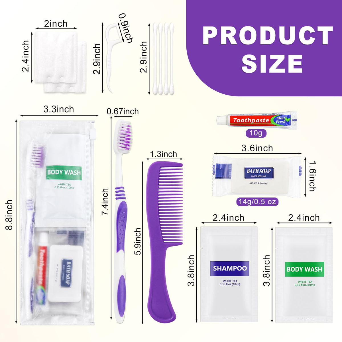 Pack of 10 Hygiene Kit Toiletry Kit Bulk Individually Packed - SLequipo Official Imagery - 3