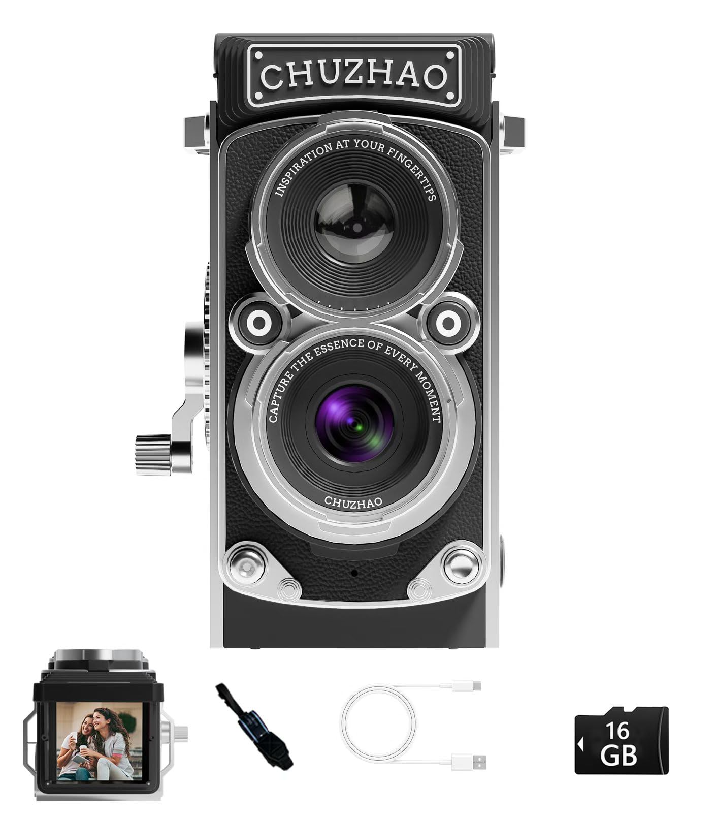 JOYTRIP CHUZHAO Vintage Mini Digital Camera, Portable TLR Style R - JOYTRIP Official Product View 1