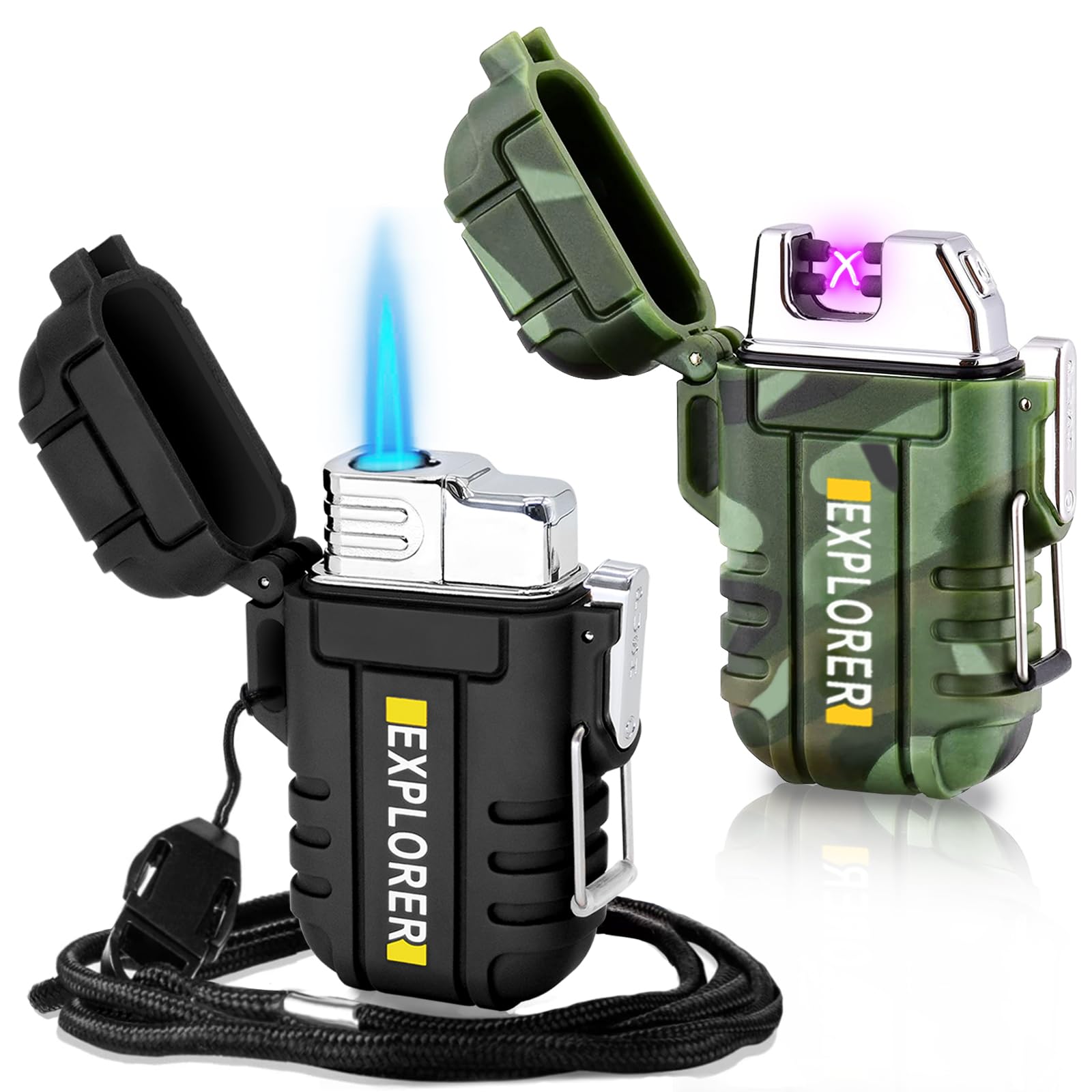 Laffizz 2 Pack Waterproof Lighter Outdoor Windproof Torch Lighter by Laffizz - Angle View 8