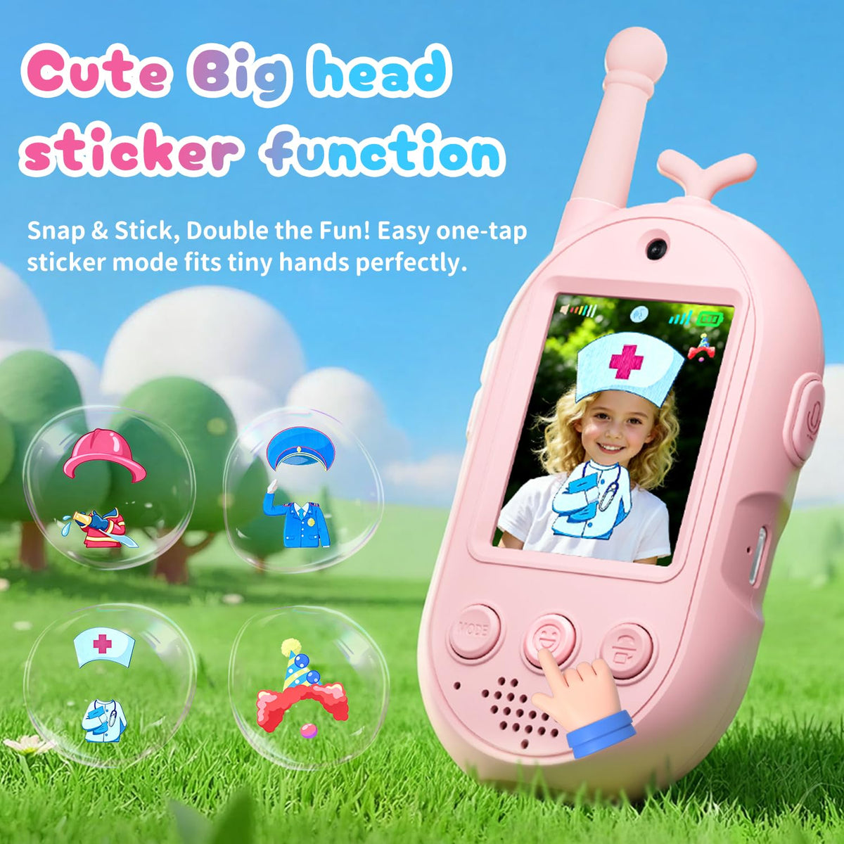 Video Walkie Talkies for Kids 2 Pack Rechargeable Kids Video - YUSSBCU Official Imagery - 6