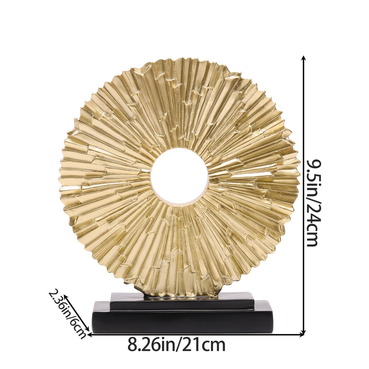 Gold Home Decor Sculpture Unique Round line Statue Modern - DOVDOV Official Imagery - 4