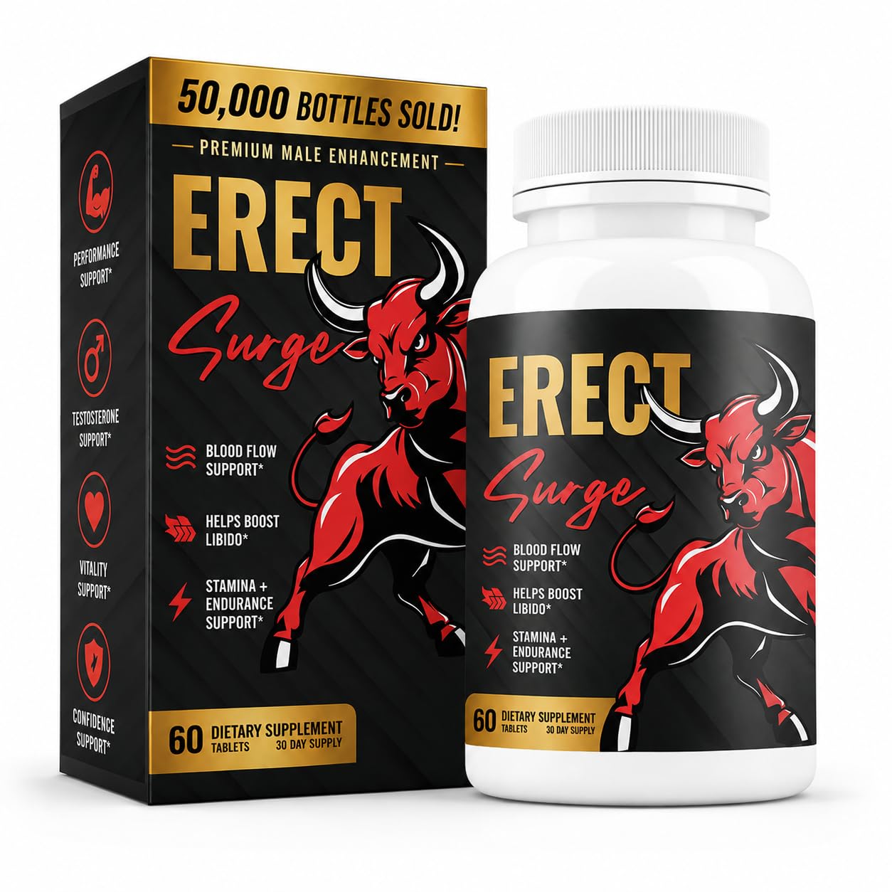 Erect Surge™ Male Performance Support – 60 Pills