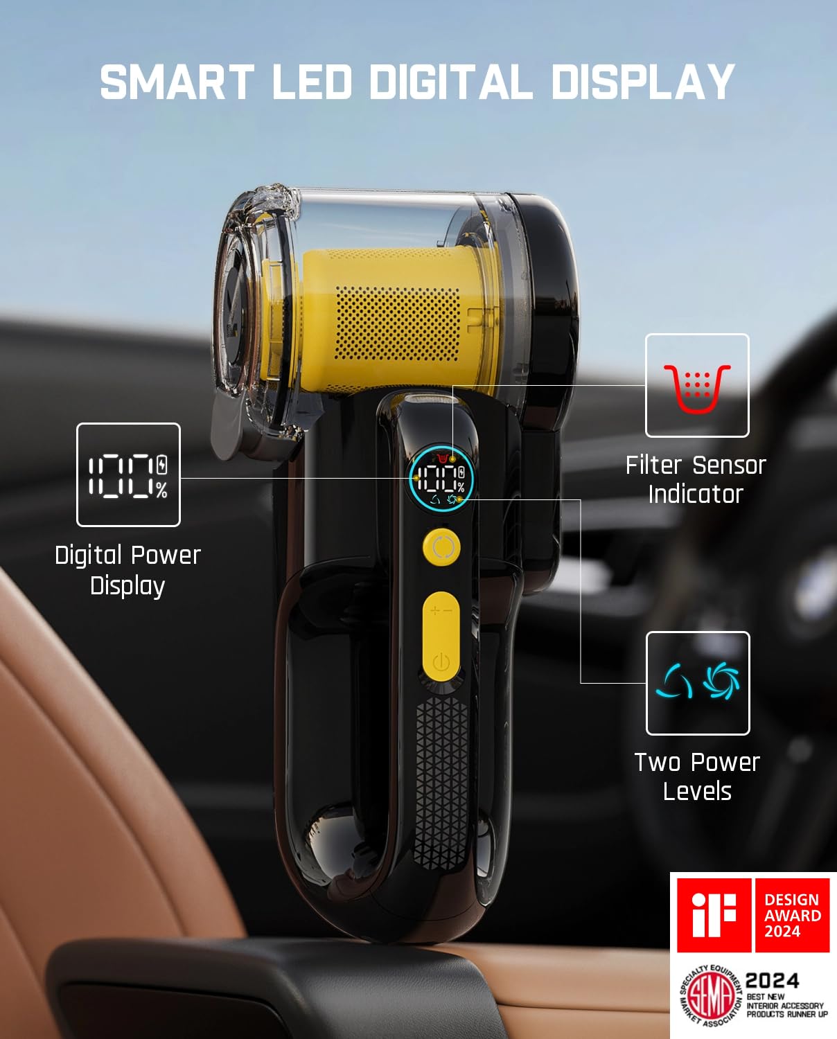 Fanttik Fold V10 APEX Pivot Cordless Car Vacuum, 17000Pa Handheld - Fanttik Official Product View 4