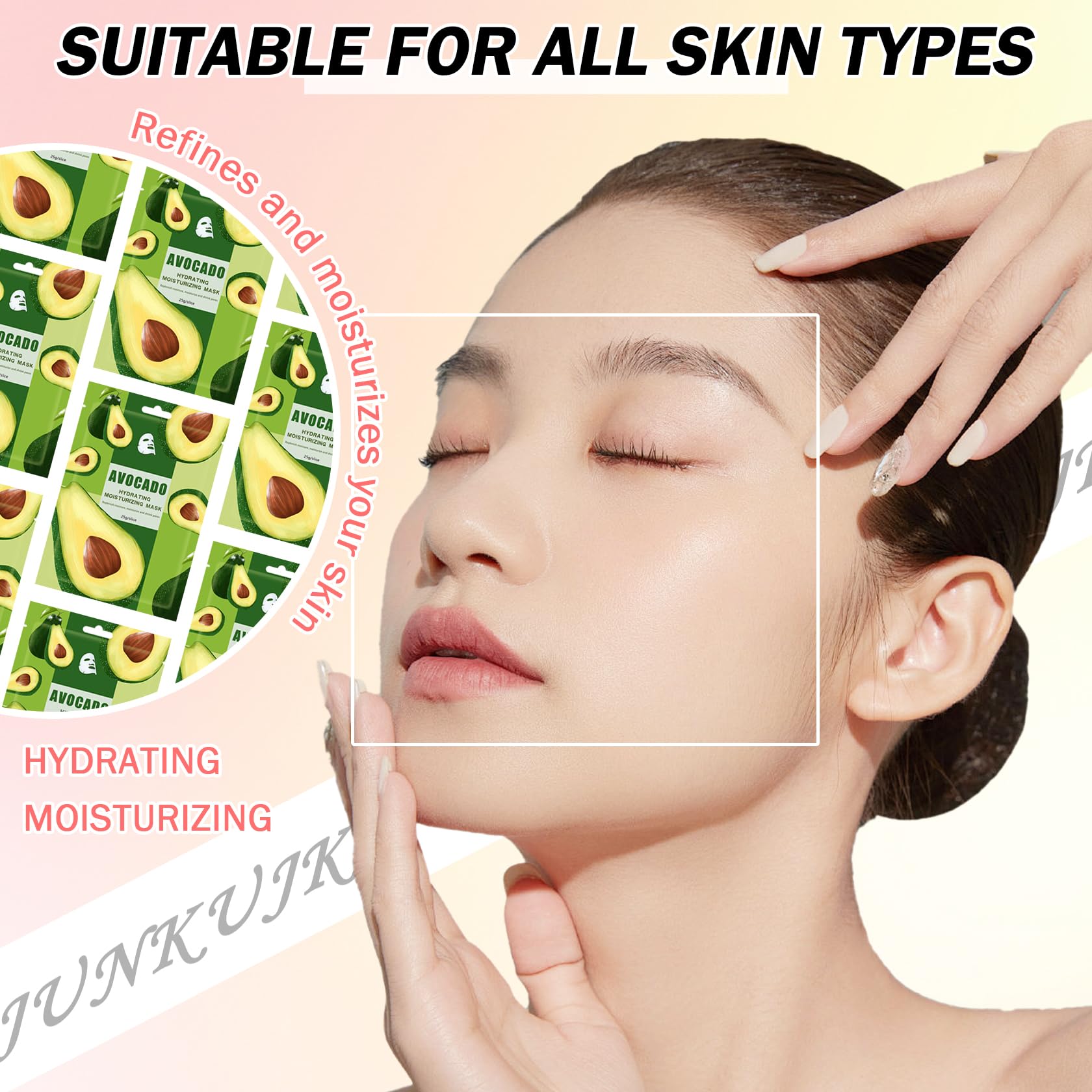 10PCS Hydrating Facial Sheet Mask,Moisturizing Face Masks - JunKuJK