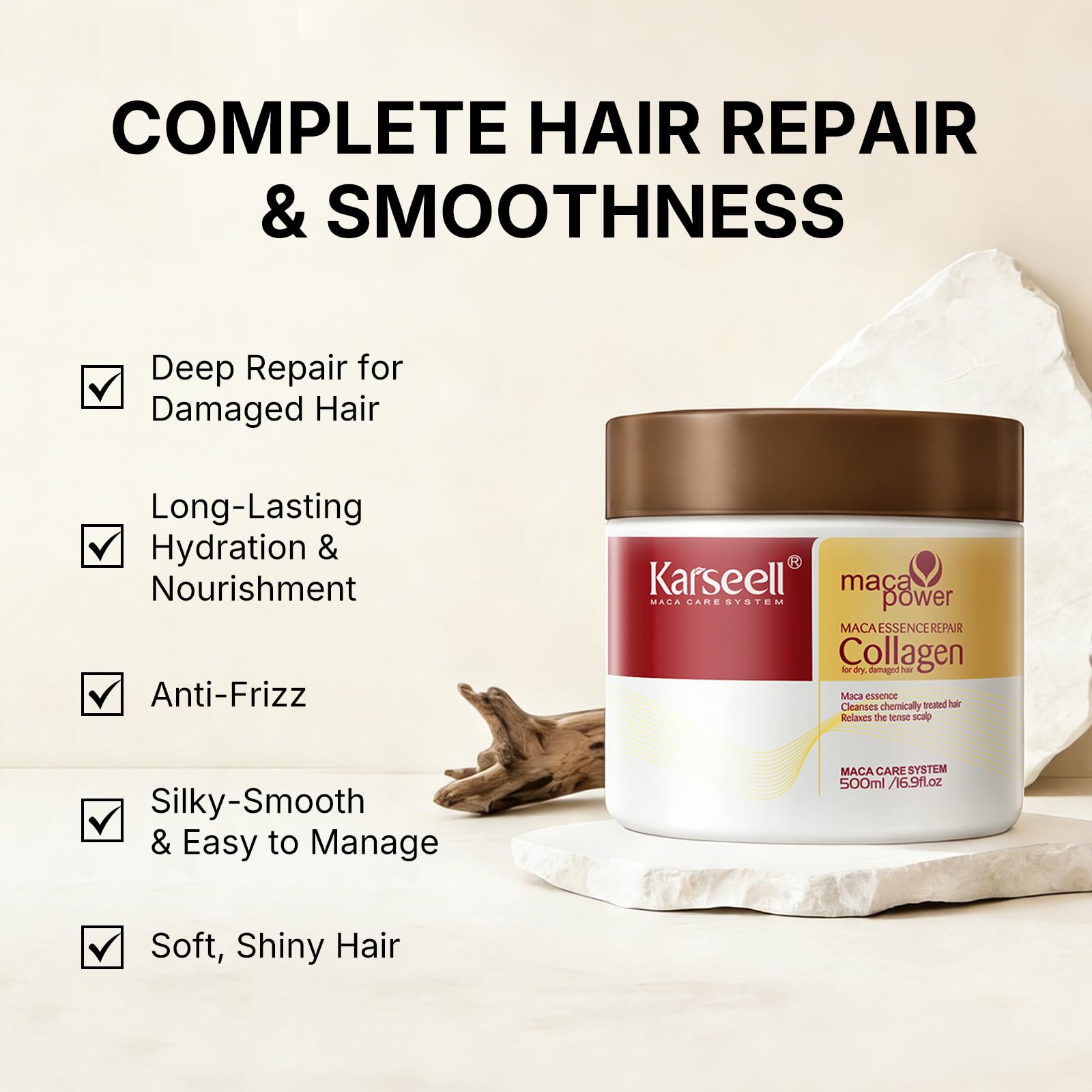 Karseell Collagen Hair Mask for Dry Frizzy Damaged Hair 16 - Karseell Official Imagery - 5