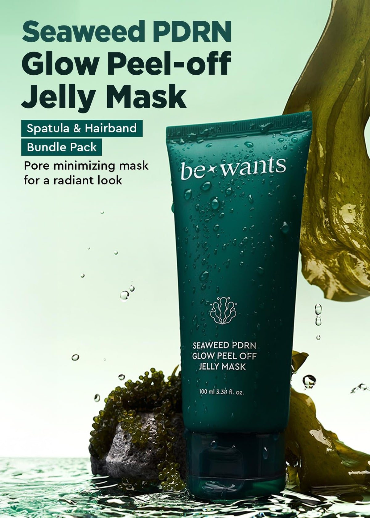 bewants Seaweed PDRN Glow Peel Off Jelly Mask Includes - BE+WANTS Official Imagery - 4