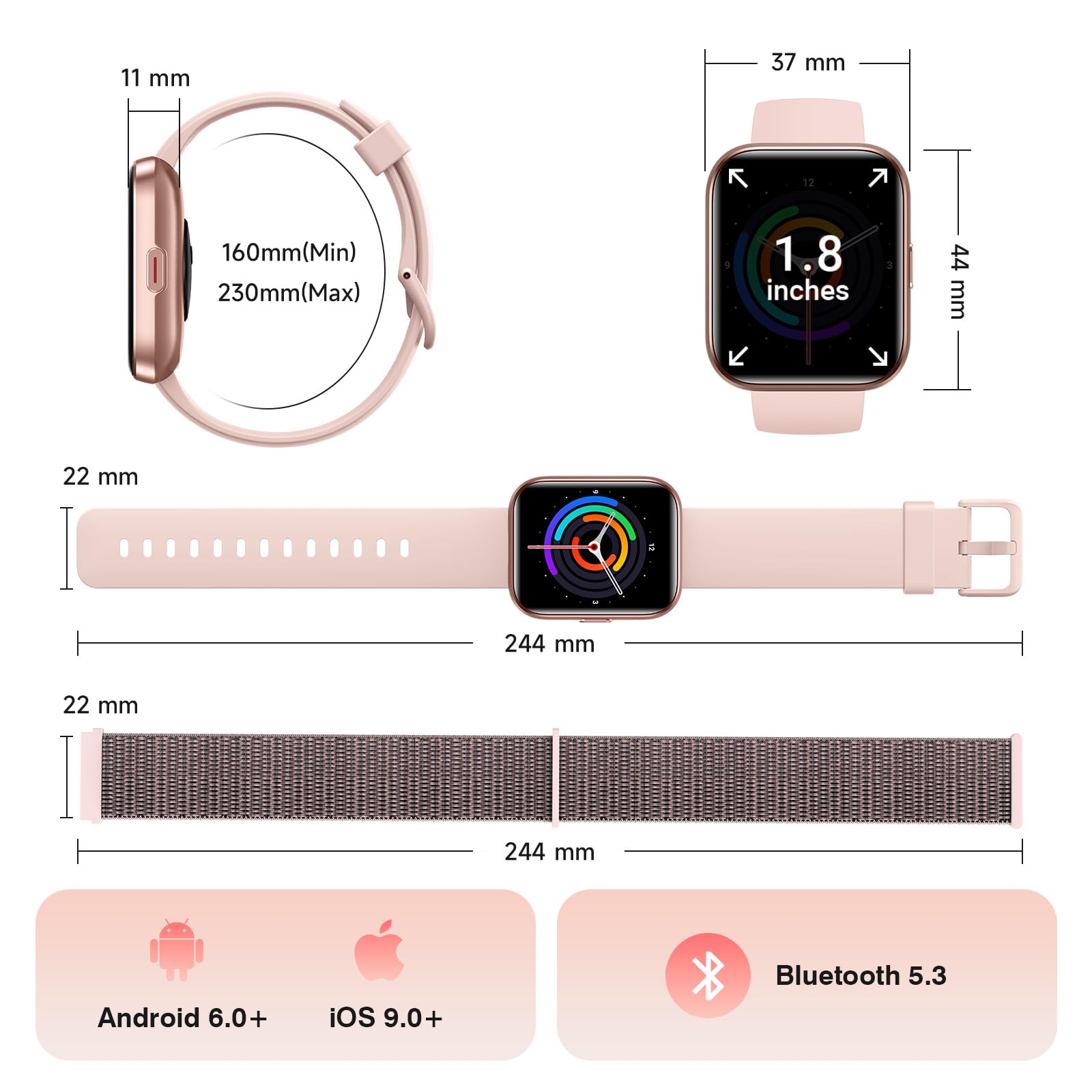 Hingso Smart Watches for Women, 1.85" HD Alexa Smart Watch for Android - View 8