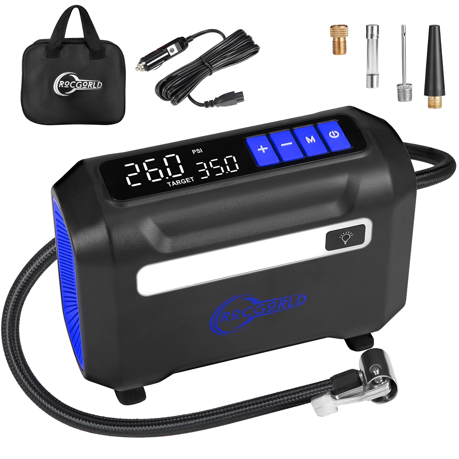 ROCGORLD R8 Tire Inflator Portable Air Compressor, DC 12V Air Compress - View 9