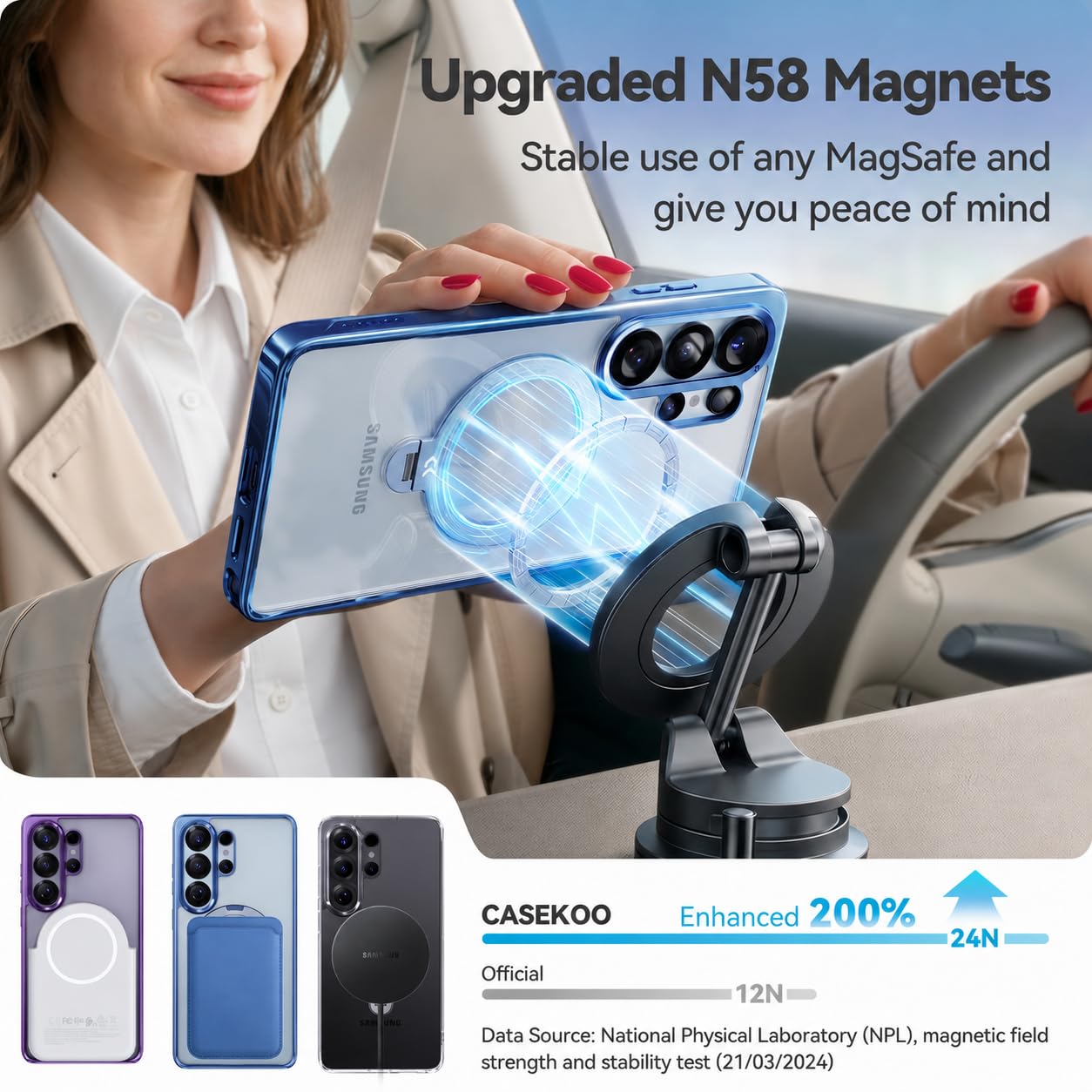CASEKOO Glossy Blue 26U Case with 360 Spin Magnetic Stand - CASEKOO Official Imagery - 8