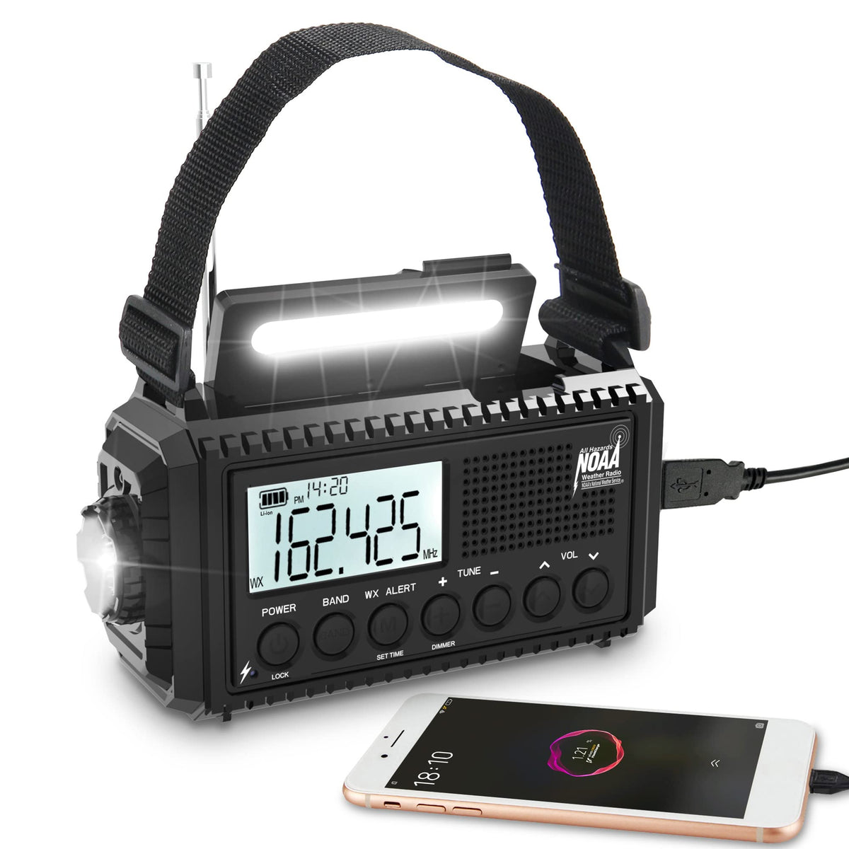 Weather Radio Auto Alert Digital with LCD Screen 5000mAh 5 - Mesqool Official Imagery - 2