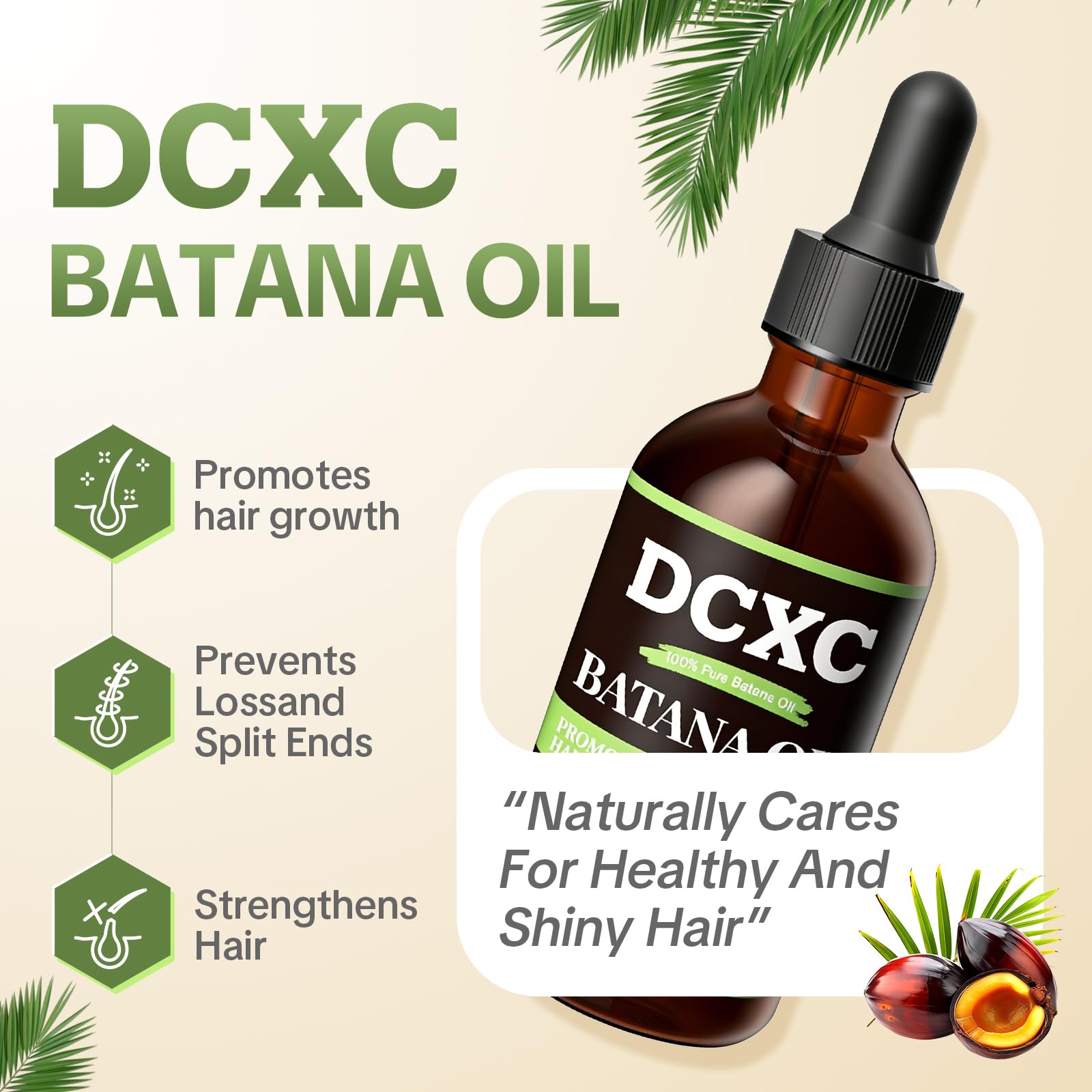 DCXC 100% Pure Batana Oil for Hair Growth - Natural Scalp Care & Hair Thickening T - DCXC Official Product View 3