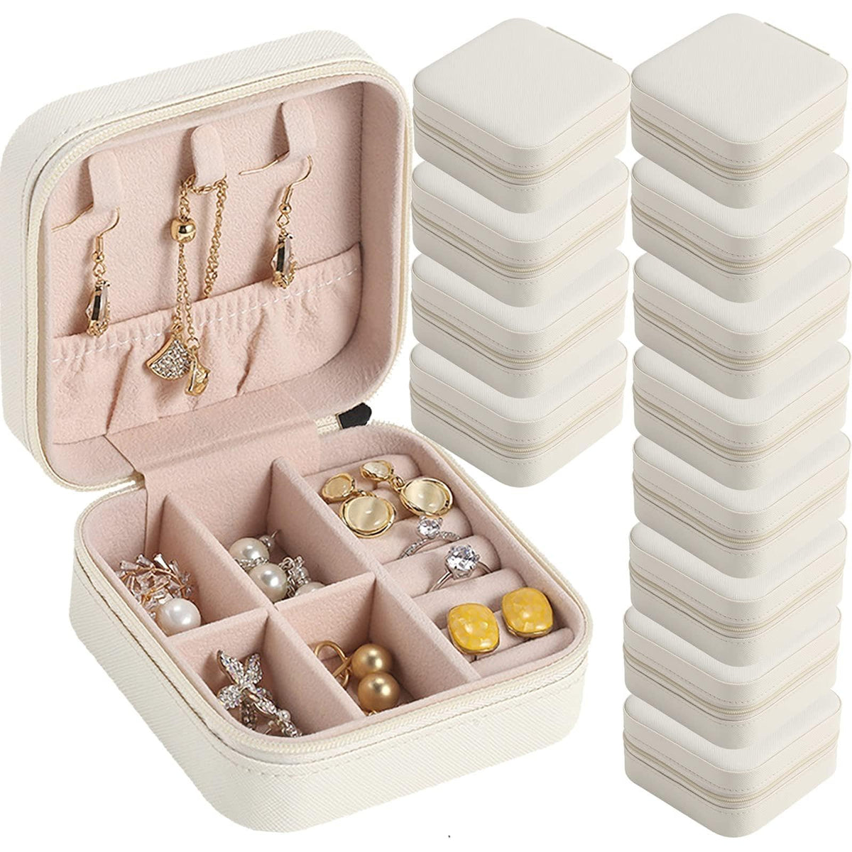 Travel Jewelry Case Bridesmaid Gifts Box 12 Pack Small - CIPIDI Official Imagery - 1