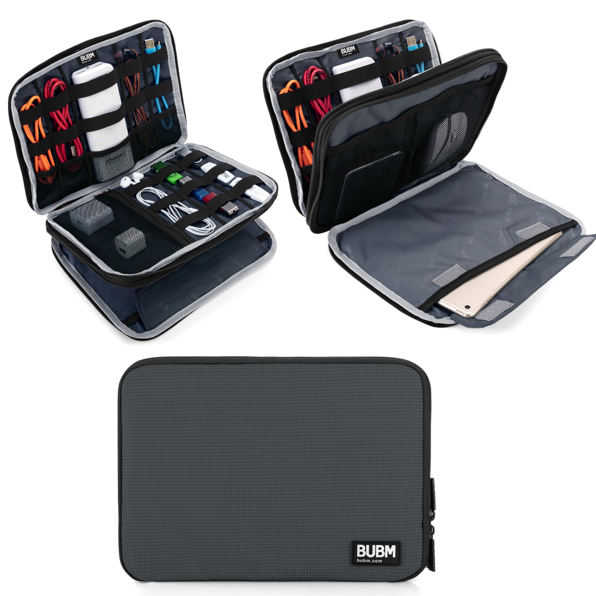 BUBM Double Layer Electronic Accessories Organizer, Travel Gadget Bag for Cables - BUBM Official Product View 10