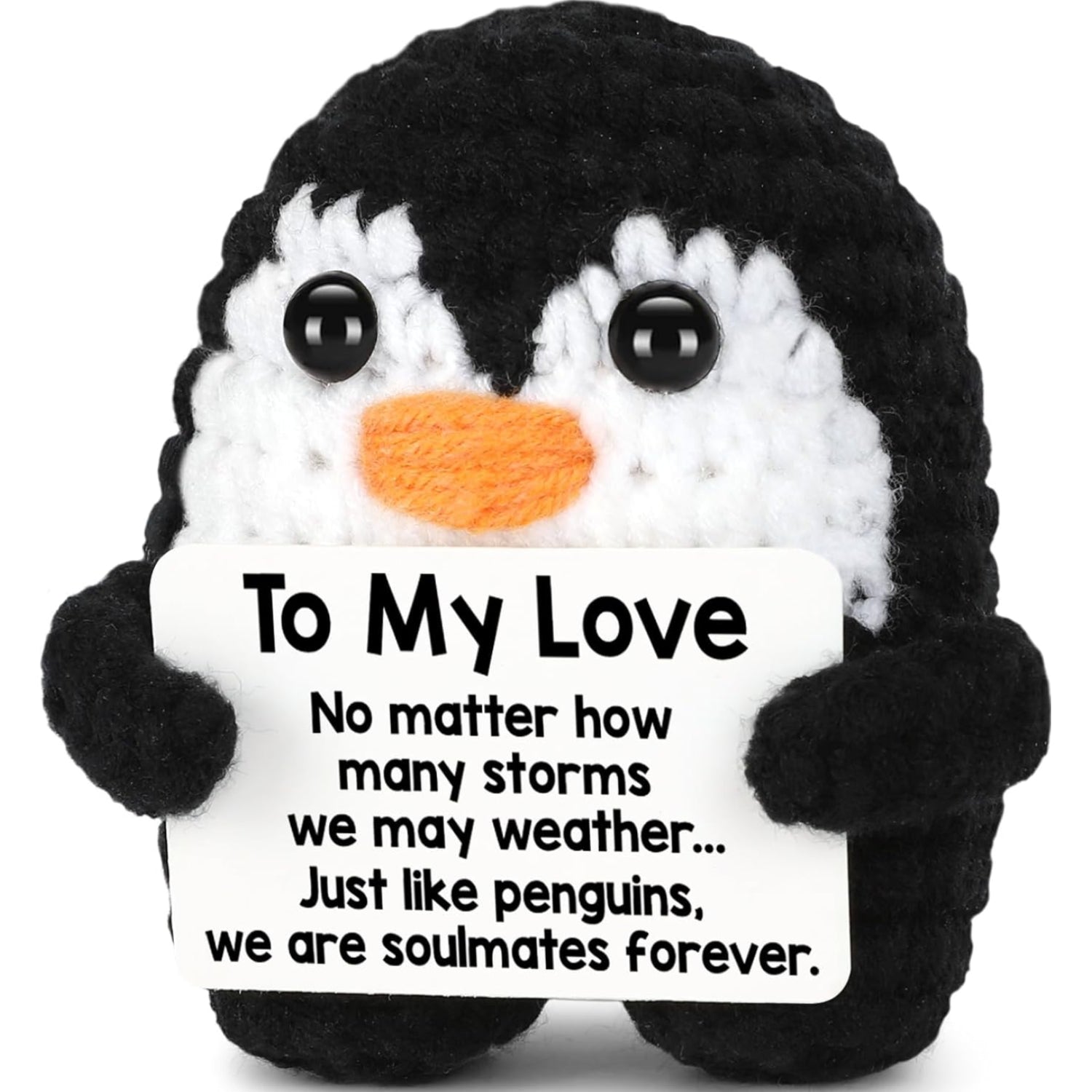 Handmade crochet mini penguin gift for him or her, perfect for expressing love, by CryCarrot.