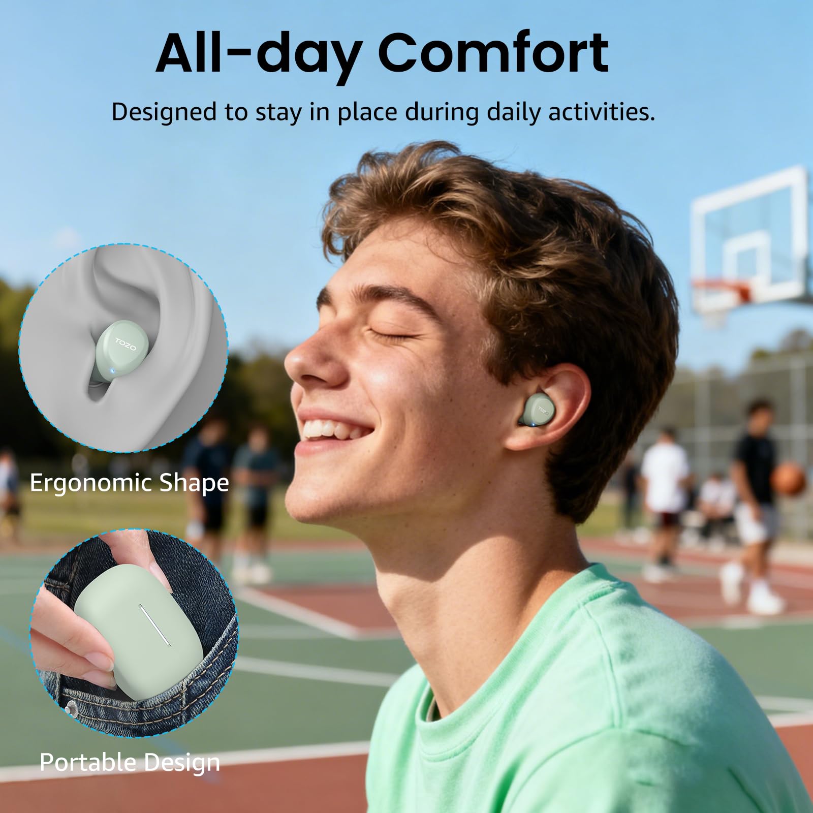 TOZO A1 Wireless Earbuds Bluetooth 5.3 Light Weight in Ear Headph - TOZO Official Product View 6