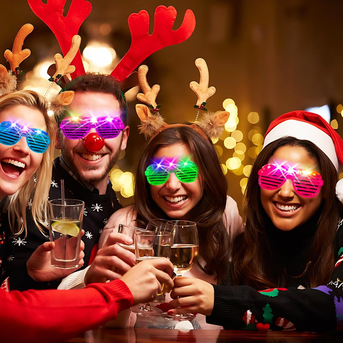 38PCS LED Glasses Light Up Glasses 5 Colors 3 Light Modes - SHQDD Official Imagery - 3