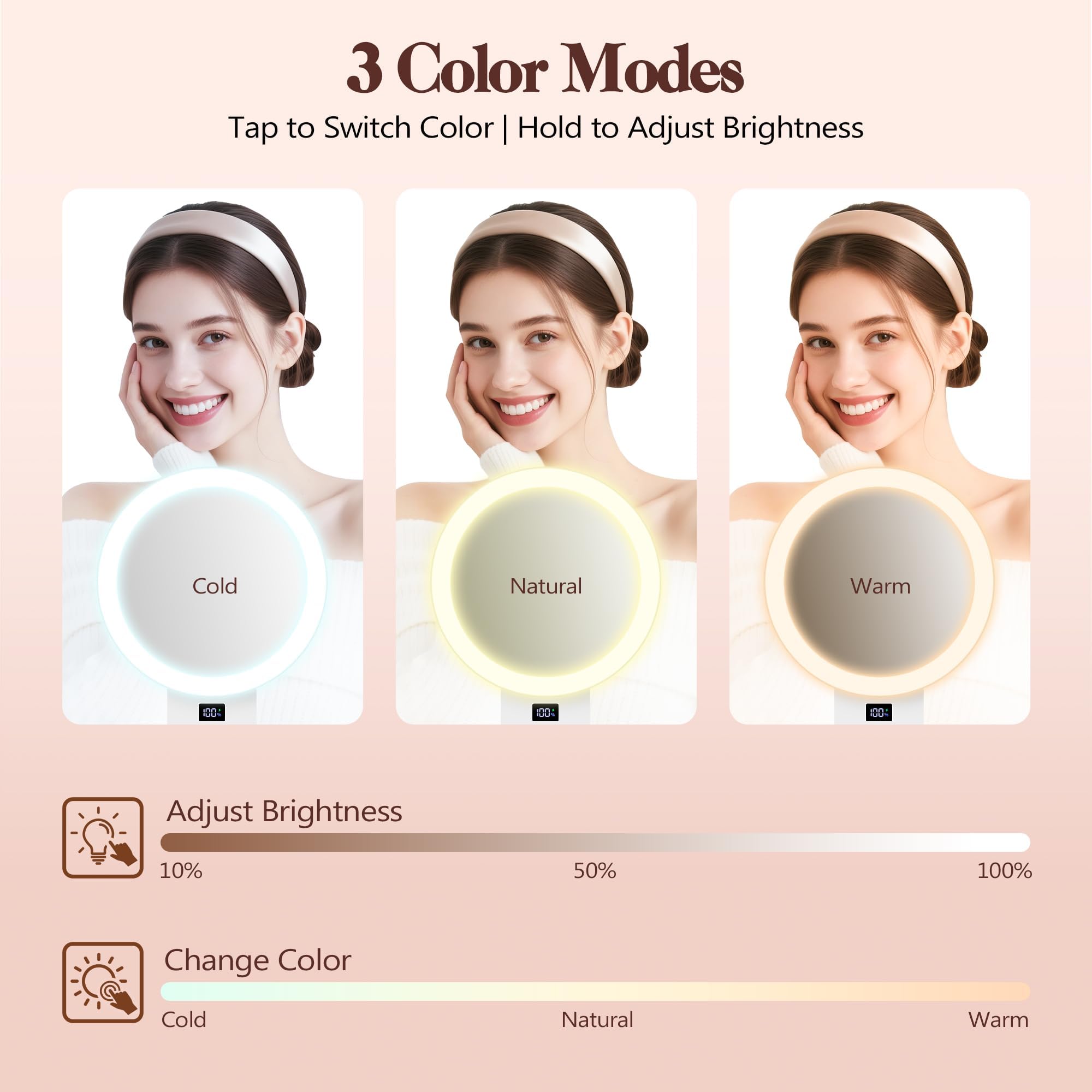 B Beauty Planet Magnifying Mirror with Light 30X, 2000mAh 1X/ 30X Magnifying Mak - B Beauty Planet Official Product View 3