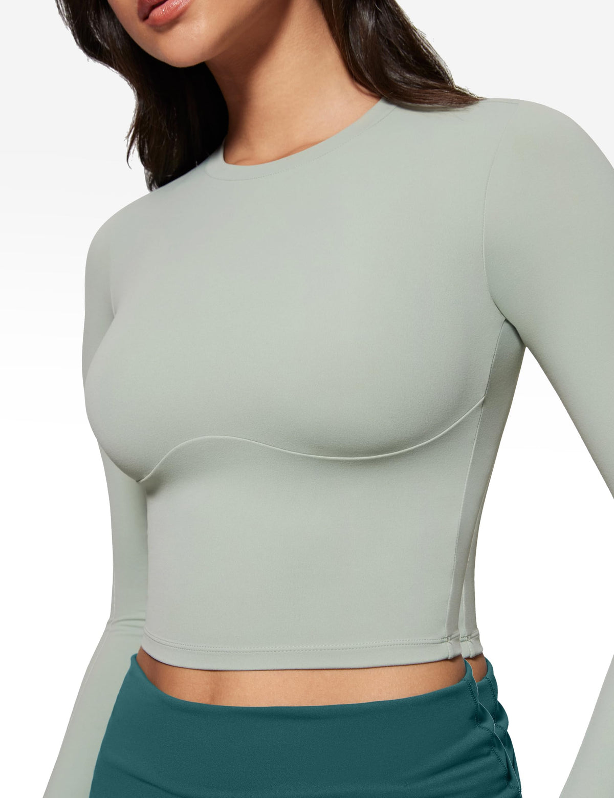 INGIA Womens Long Sleeve High Round Neck Crop Yoga Shirts - INGIA Official Imagery - 6