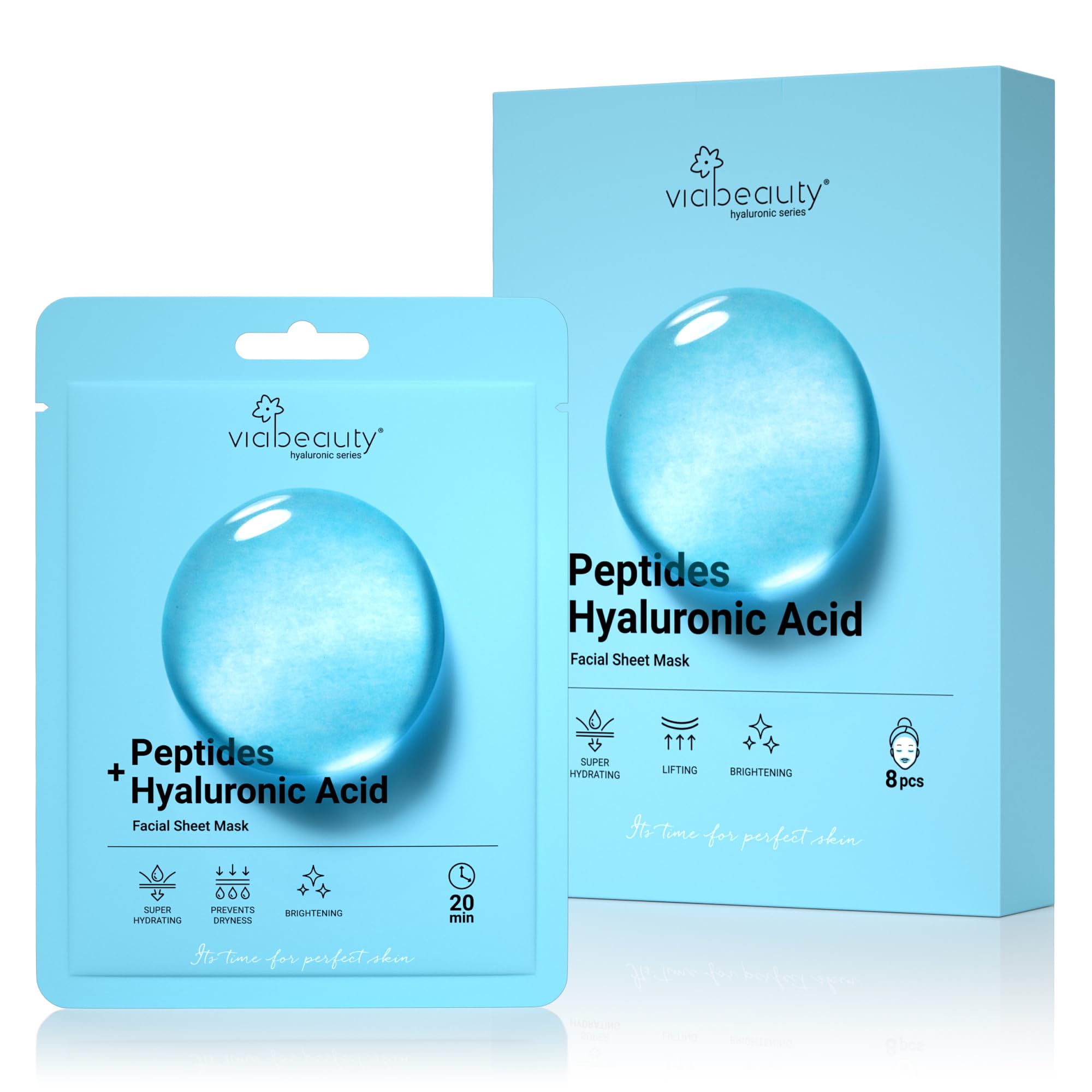 VIABEAUTY 24 Pack of Collagen Face Mask with Ceramides - VIABEAUTY