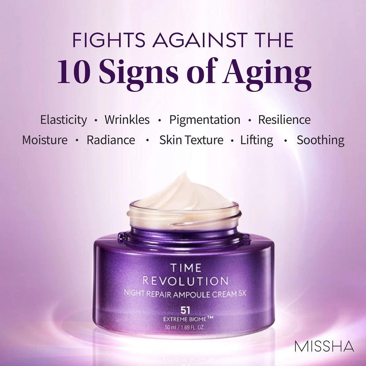 MISSHA Time Revolution Night Repair Ampoule Cream 5X 1 69 oz - MISSHA Official Imagery - 7