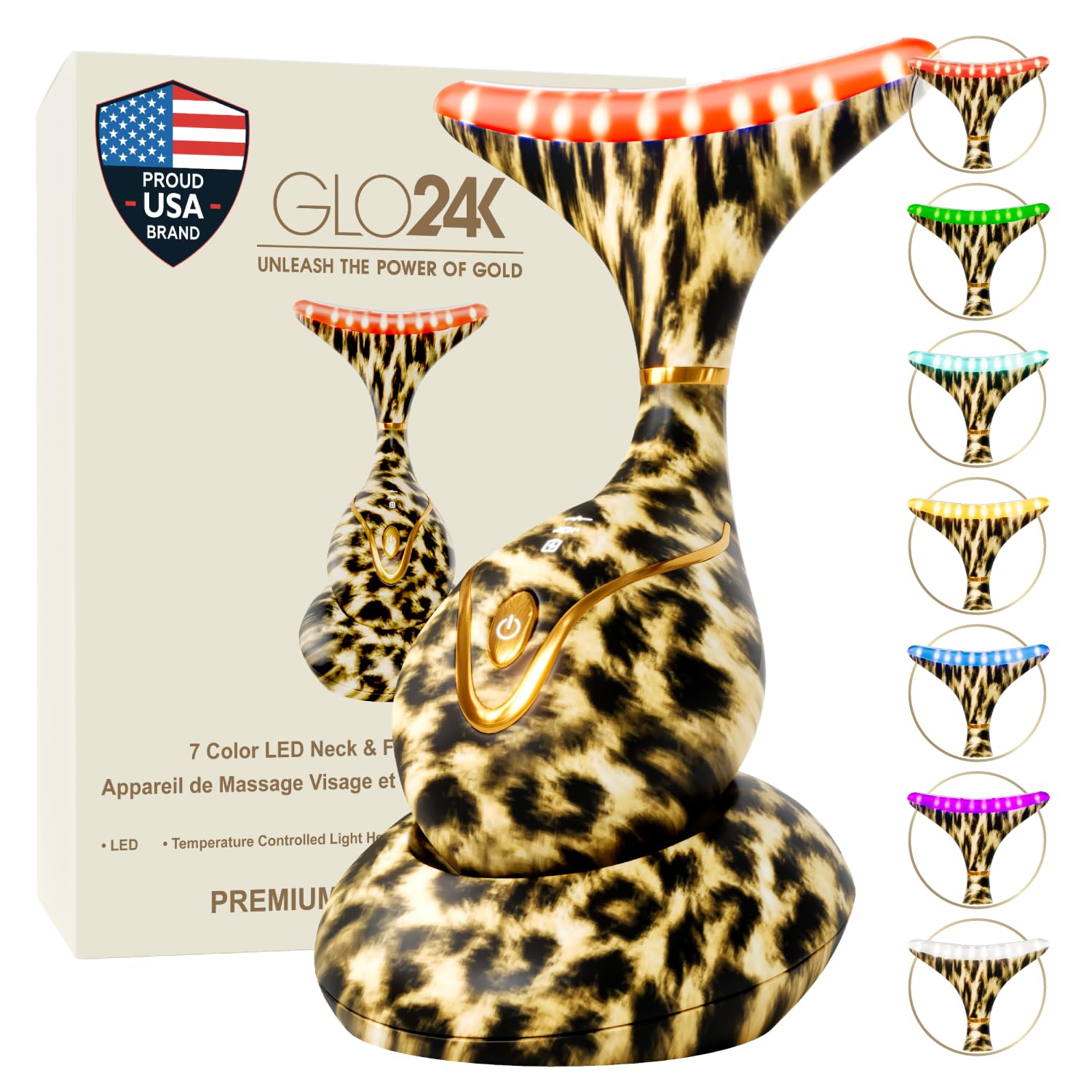 GLO24K LED Face Massager and Neck Wand - GLO24K UNLEASH THE POWER OF GOLD