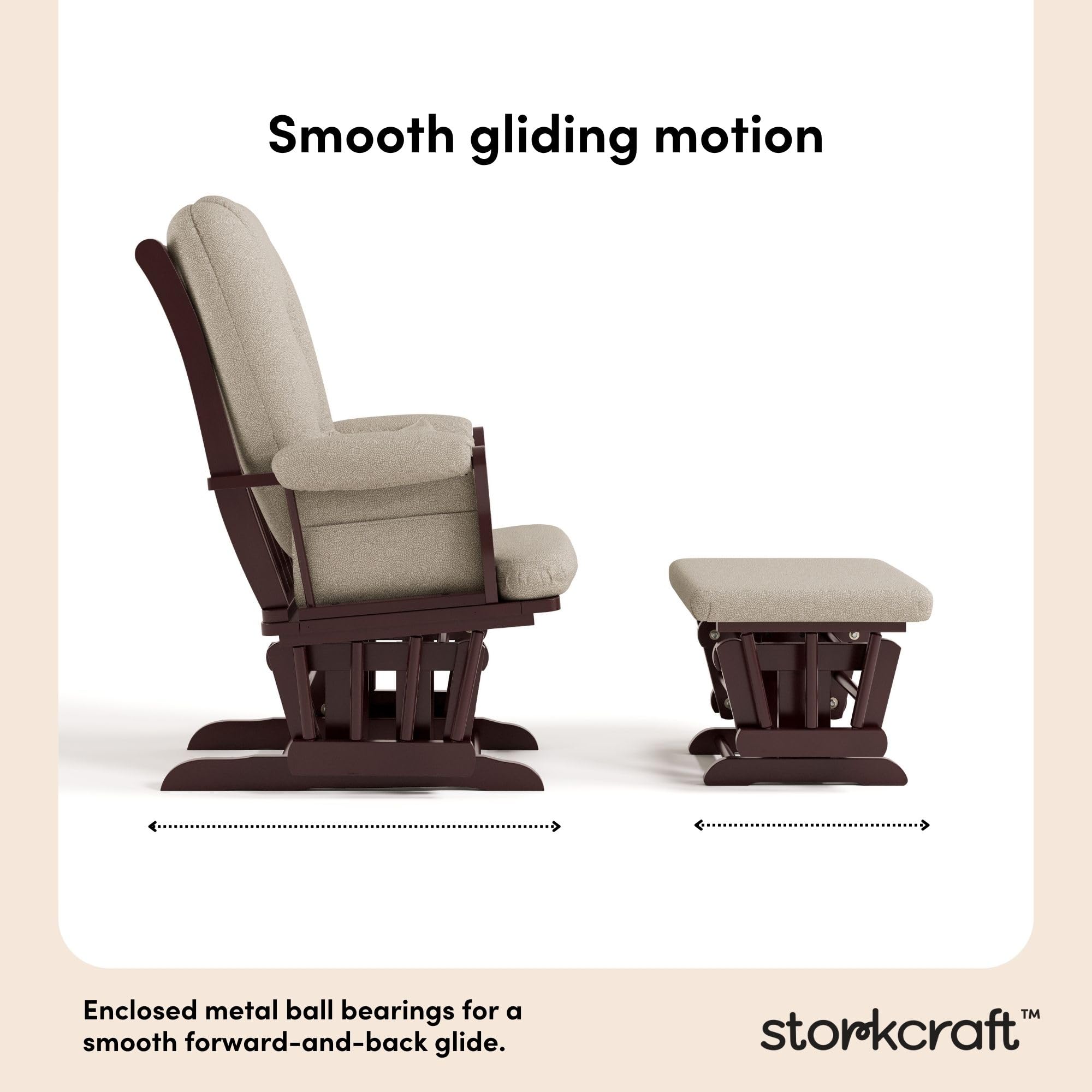 Storkcraft Tuscany Glider &amp; Ottoman and Lumbar Pillow, - Storkcraft