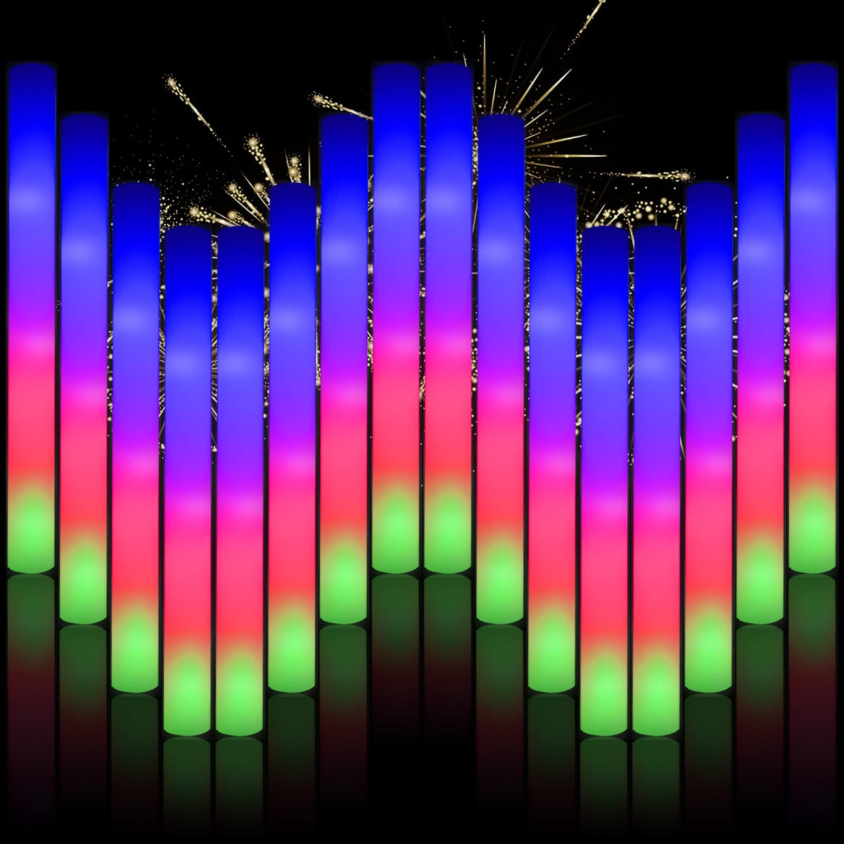 30pcs Foam Light up Sticks Bulk Glow in the Dark Party - Blu7ive Official Imagery - 1