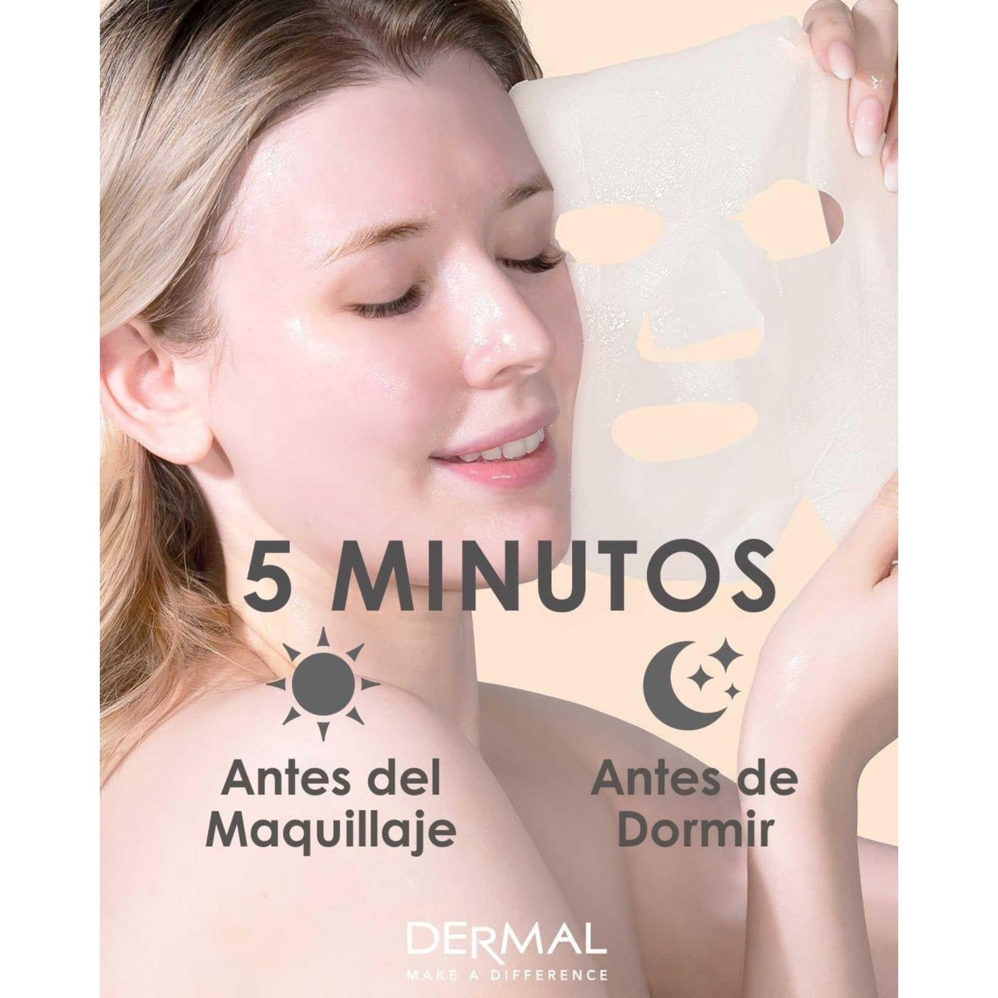 DERMAL 16 Collagen Korean Essence Sheet Mask Variety Pack, Aloe - DERMAL