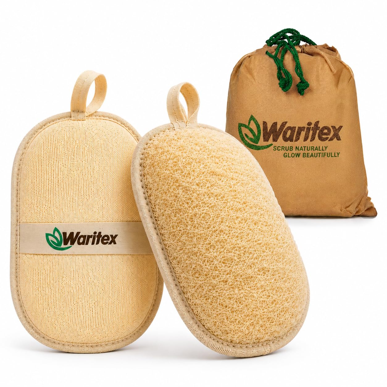 Waritex Organic Egyptian Loofah Rectangular Exfoliating Body Scrub - WARITEX Official Product View 10