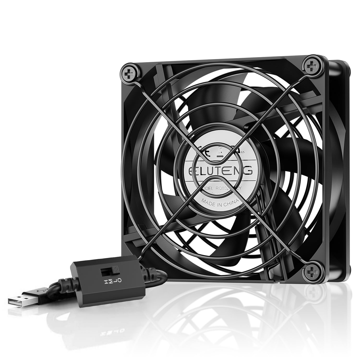 ELUTENG 40mm USB Fan with 3 Speed Control USB Ventilator 5V Max 5 by ELUTENG - Angle View 9