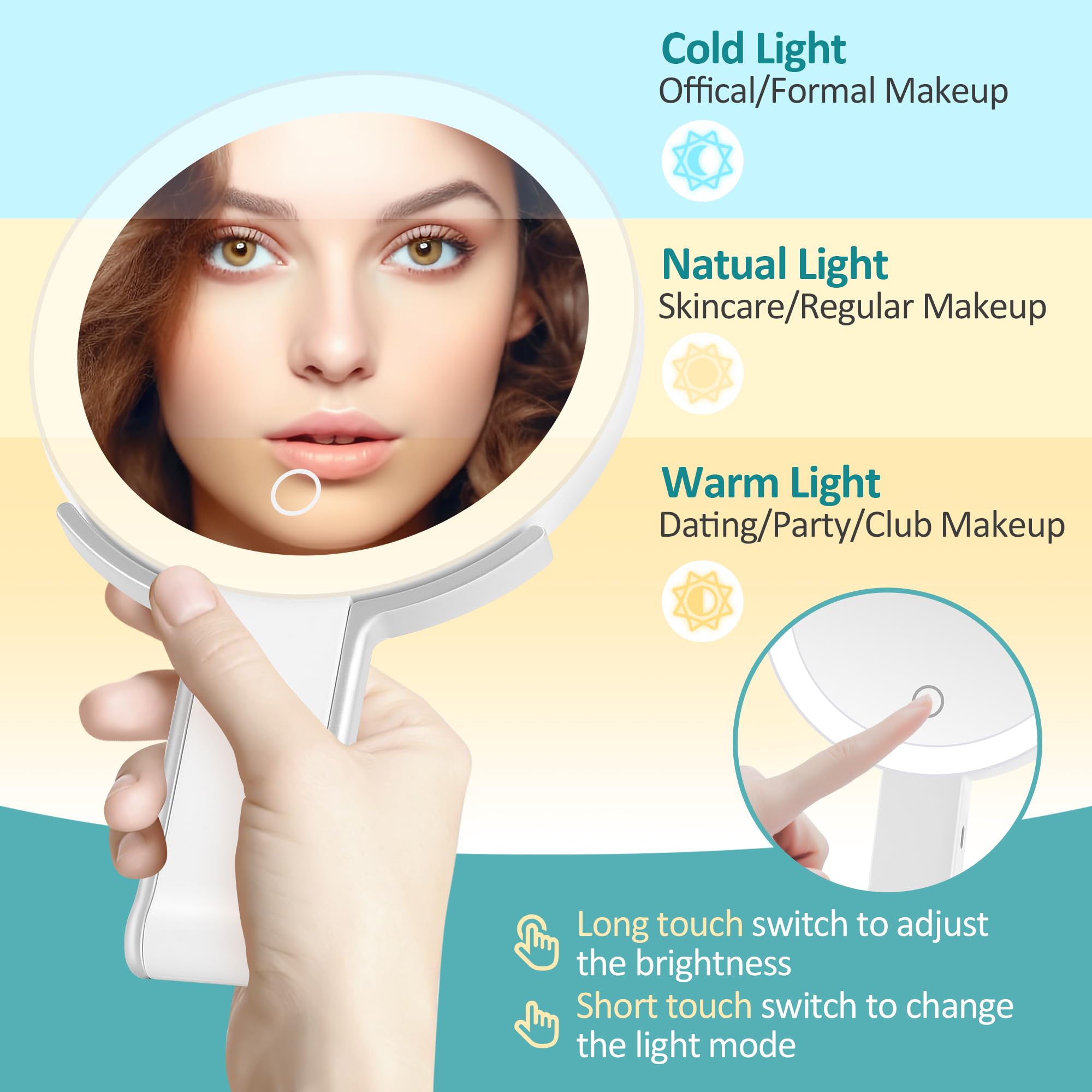 B Beauty Planet 30x/1x Magnifying Travel Mirror with Light, Double-Sided Recharg - B Beauty Planet Official Product View 5