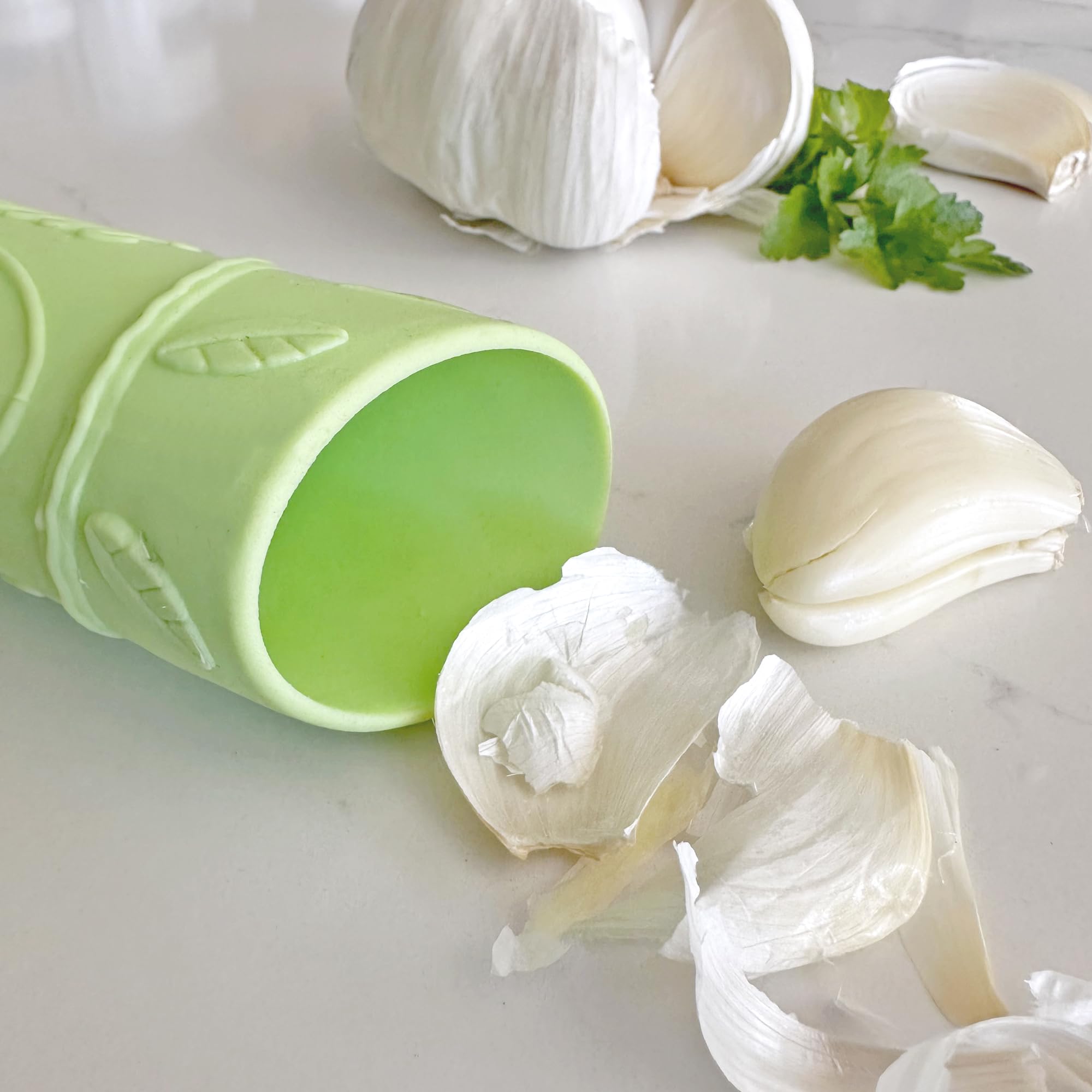 R&M Green Silicone Garlic Peeler – Easy, Mess-Free Garlic Skin Remover - View 5