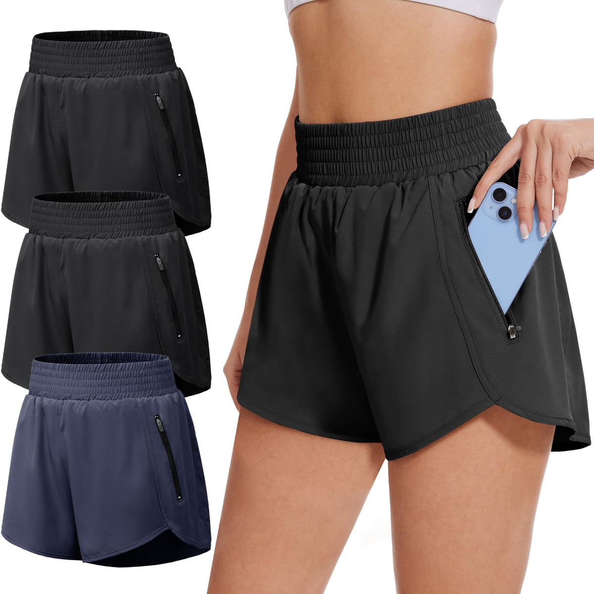 BALENNZ 5 Pack Womens Athletic Shorts with Pockets Workout - BALENNZ Official Imagery - 2