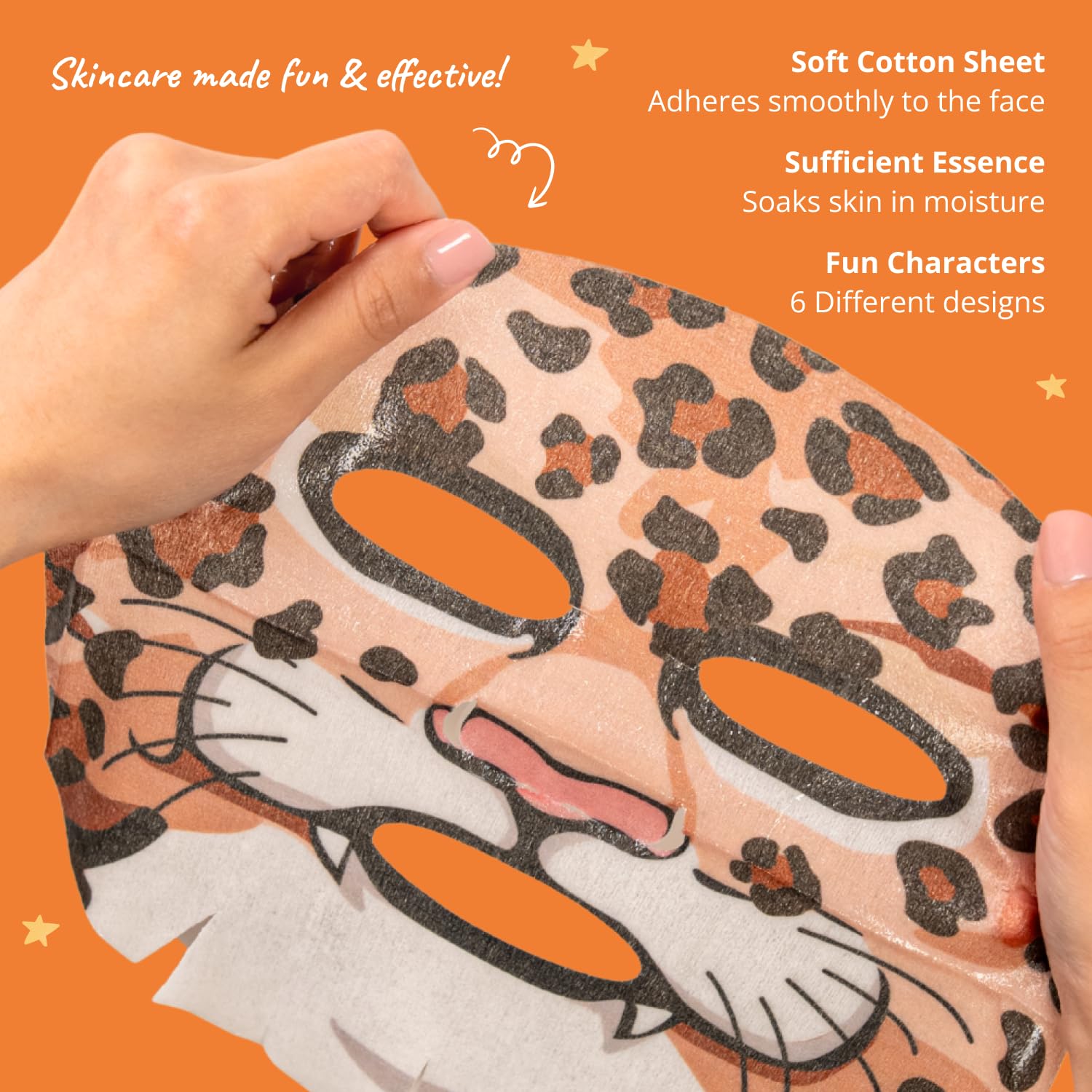 Epielle Character Face Mask Mystical Safari 6 Pack, Fun &amp; - Epielle