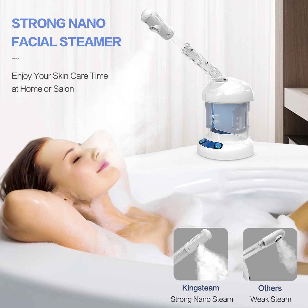 Facial Steamer Ozone Nano Ionic Face Steamer for Deep - Kingsteam Official Imagery - 7