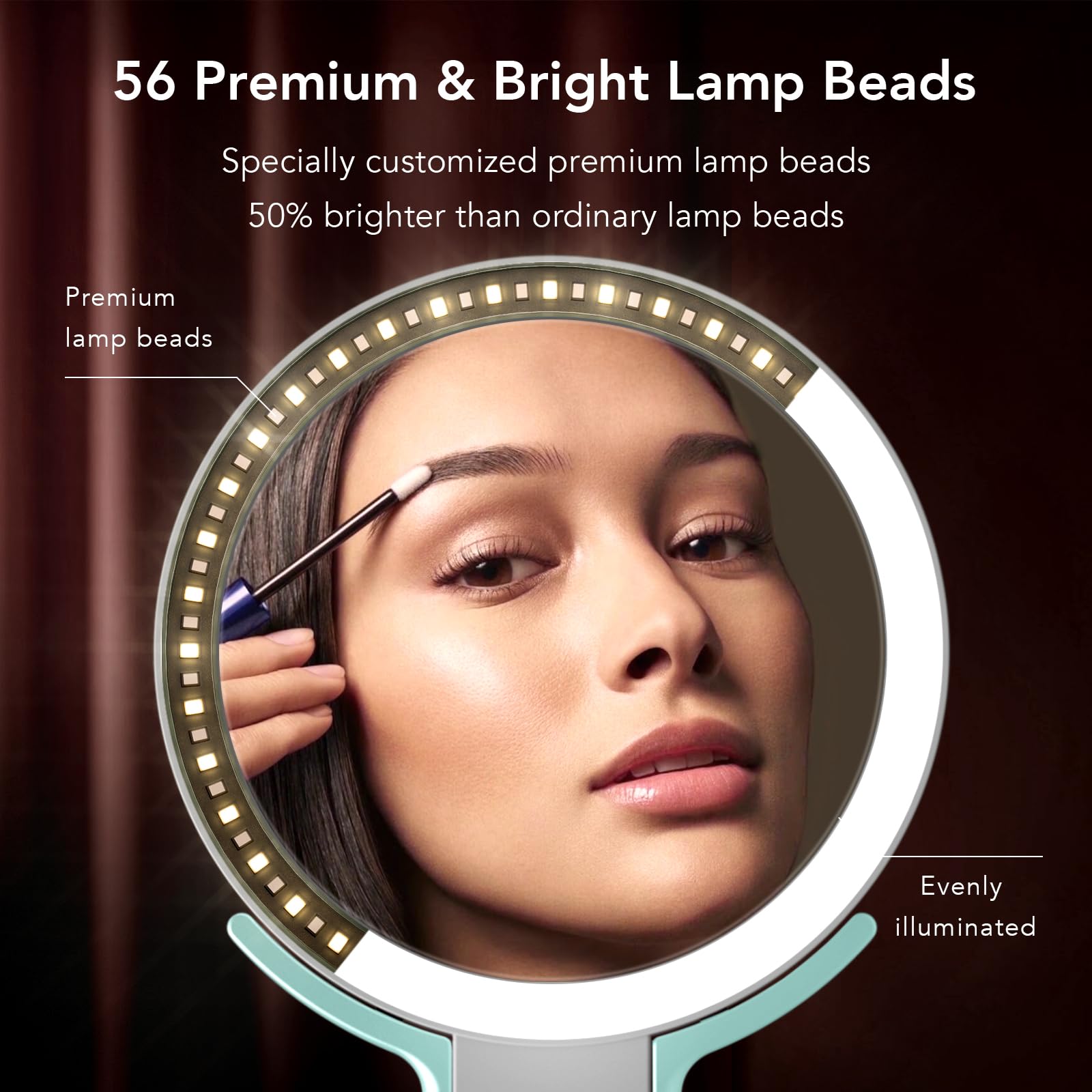 LitBear Travel Makeup Mirror with Light Rechargeable Double - LitBear Official Product Imagery - 3