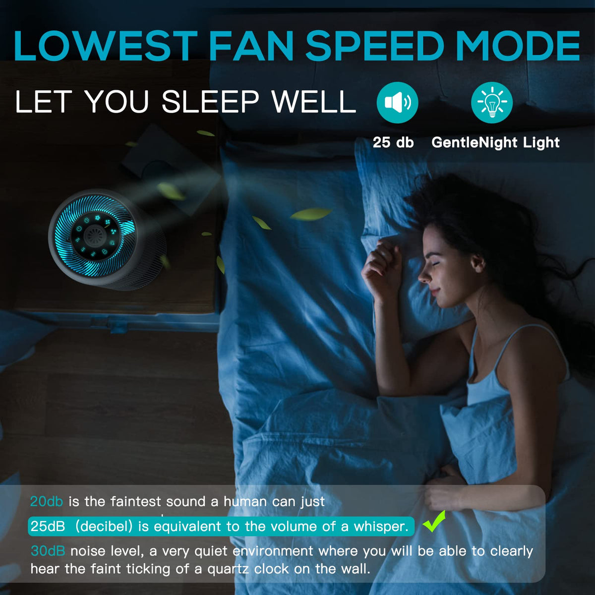 2 Pack Air Purifier for Home Bedroom with H13 True HEPA - AIRTOK Official Imagery - 7