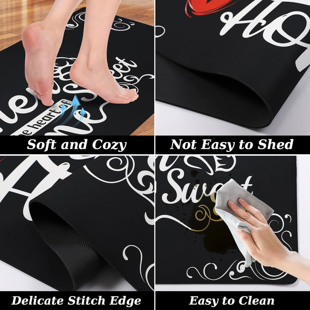 10 Pcs Black Kitchen Accessories Decor Set with 4 Kitchen - XLHOMO Official Imagery - 8