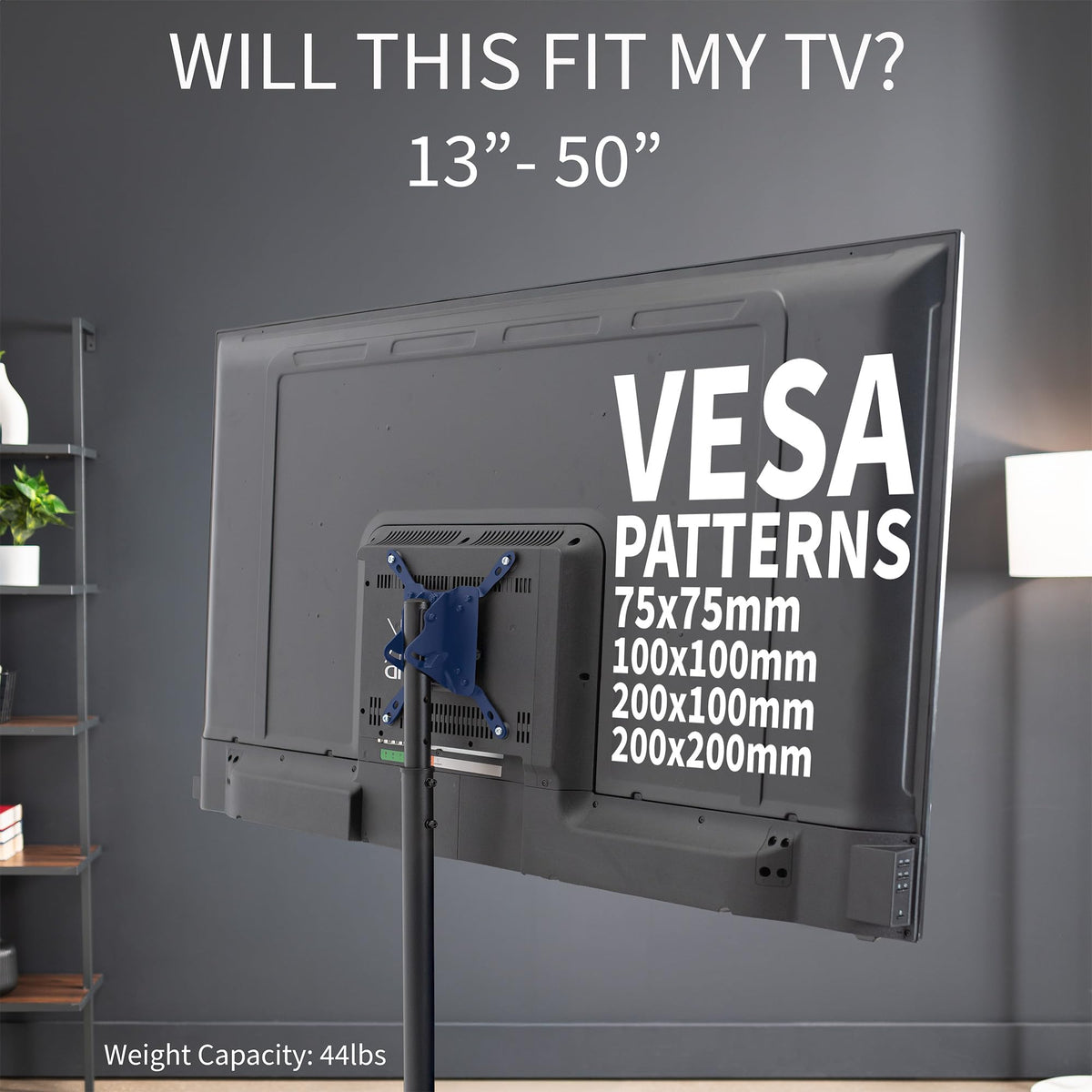 VIVO TV Floor Stand for 13 to 50 inch Flat Panel LED LCD - VIVO Official Imagery - 6