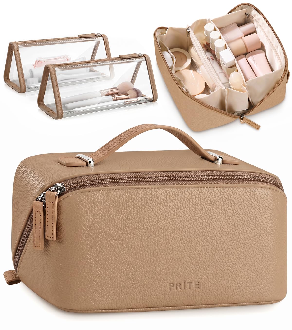 Prite 3 Pcs Makeup Bag Set Travel Toiletry Bag Cosmetic - Prite Official Imagery - 2
