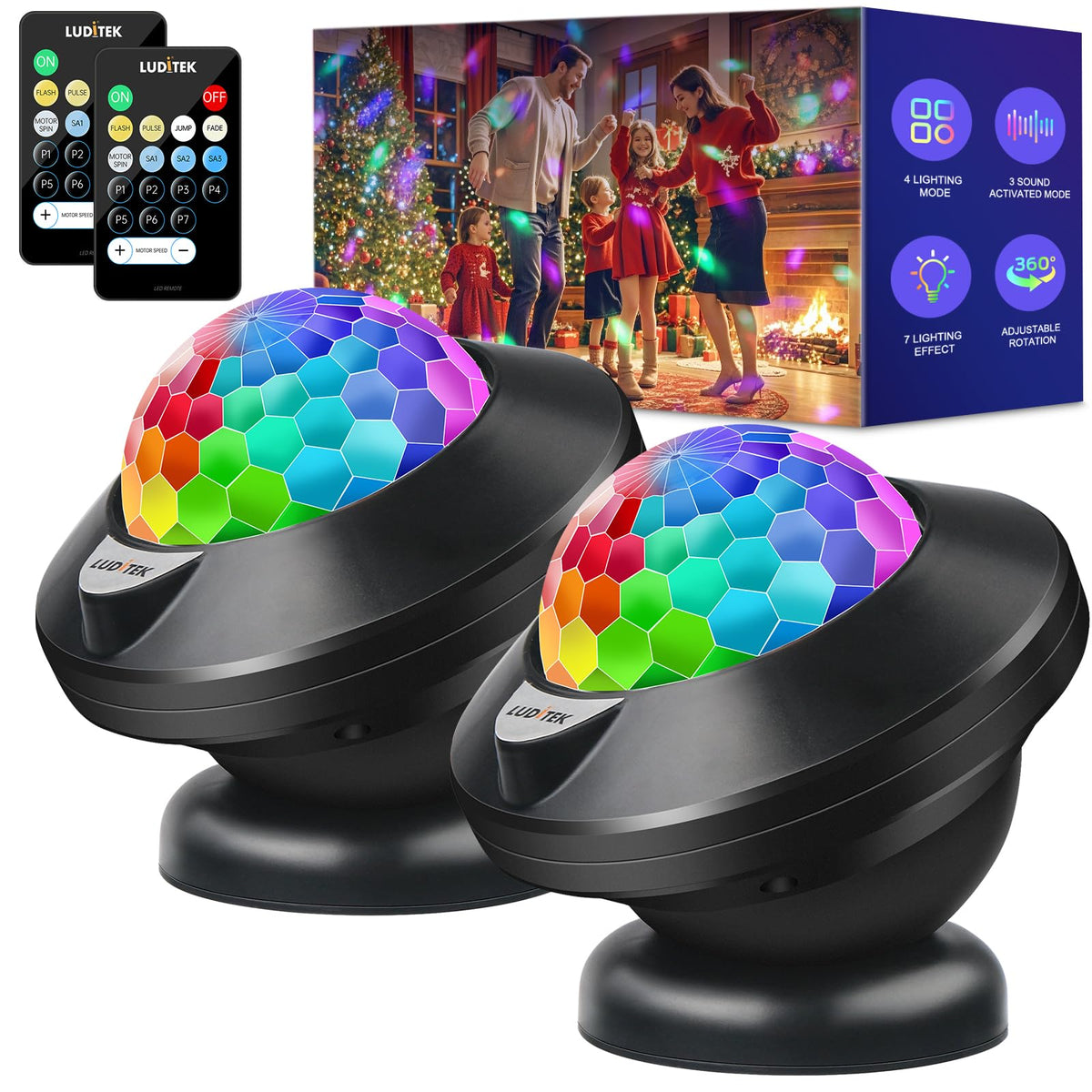 2 Pack Party Karaoke Lights with Remote for Kids Party - Luditek Official Imagery - 1