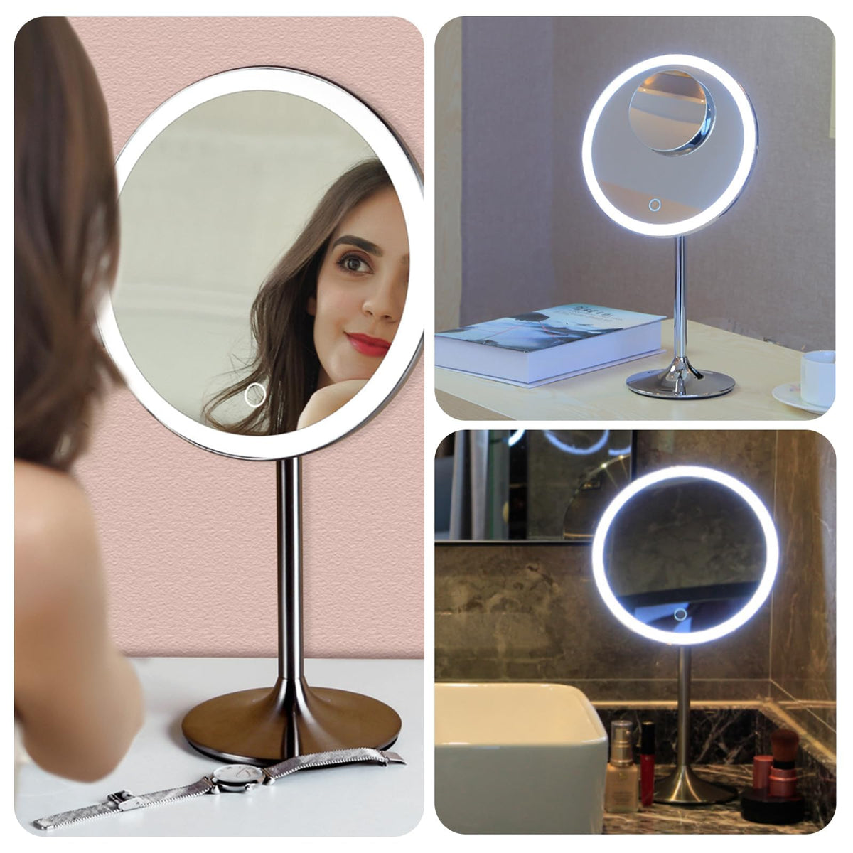 Makeup Mirror 9 Vanity Mirror with Lights 5X 10X - Miusco Official Imagery - 8