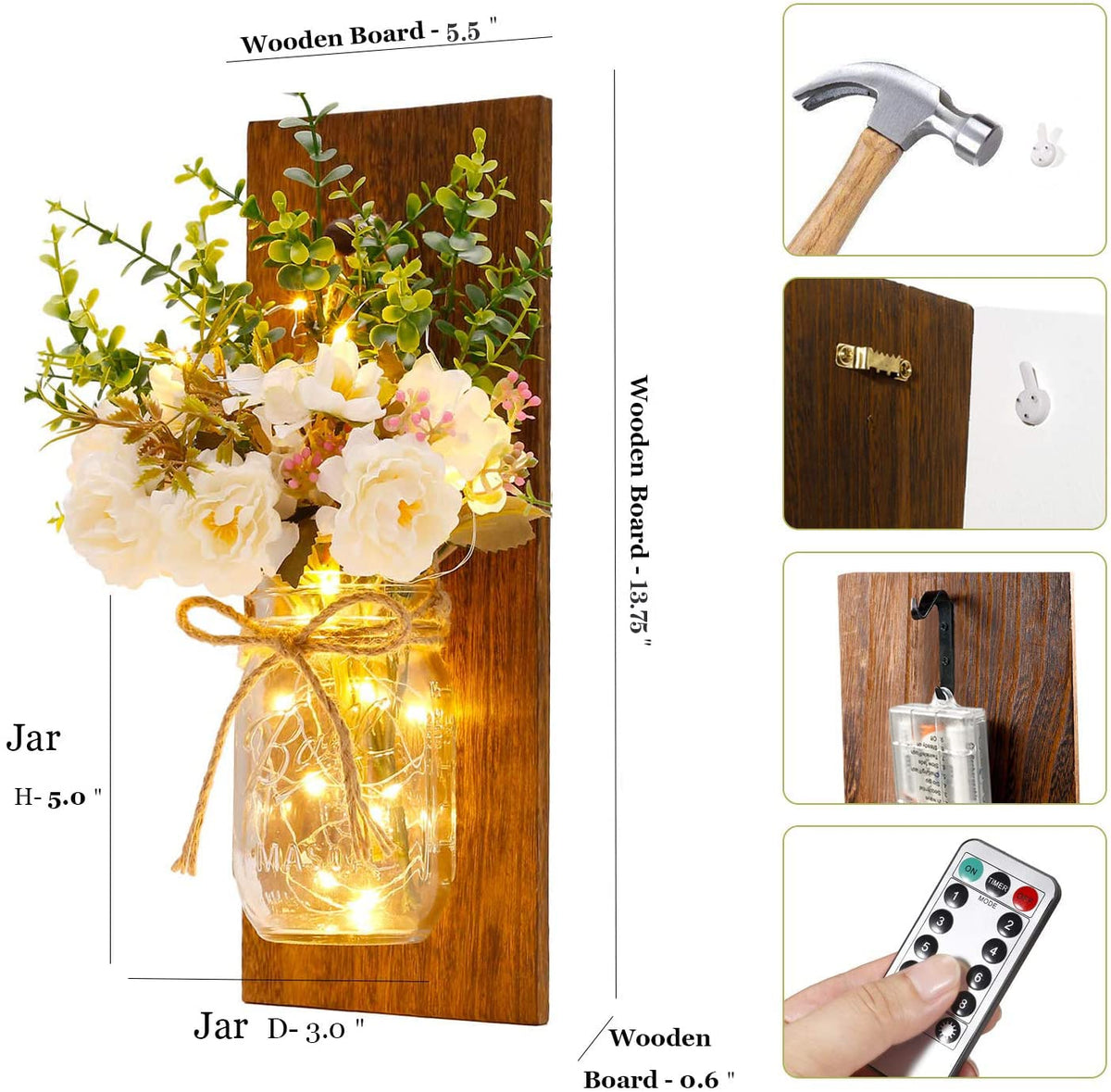 Rustic Wall Sconces Mason Jar Sconces Handmade Wall Art - Homecor Official Imagery - 4