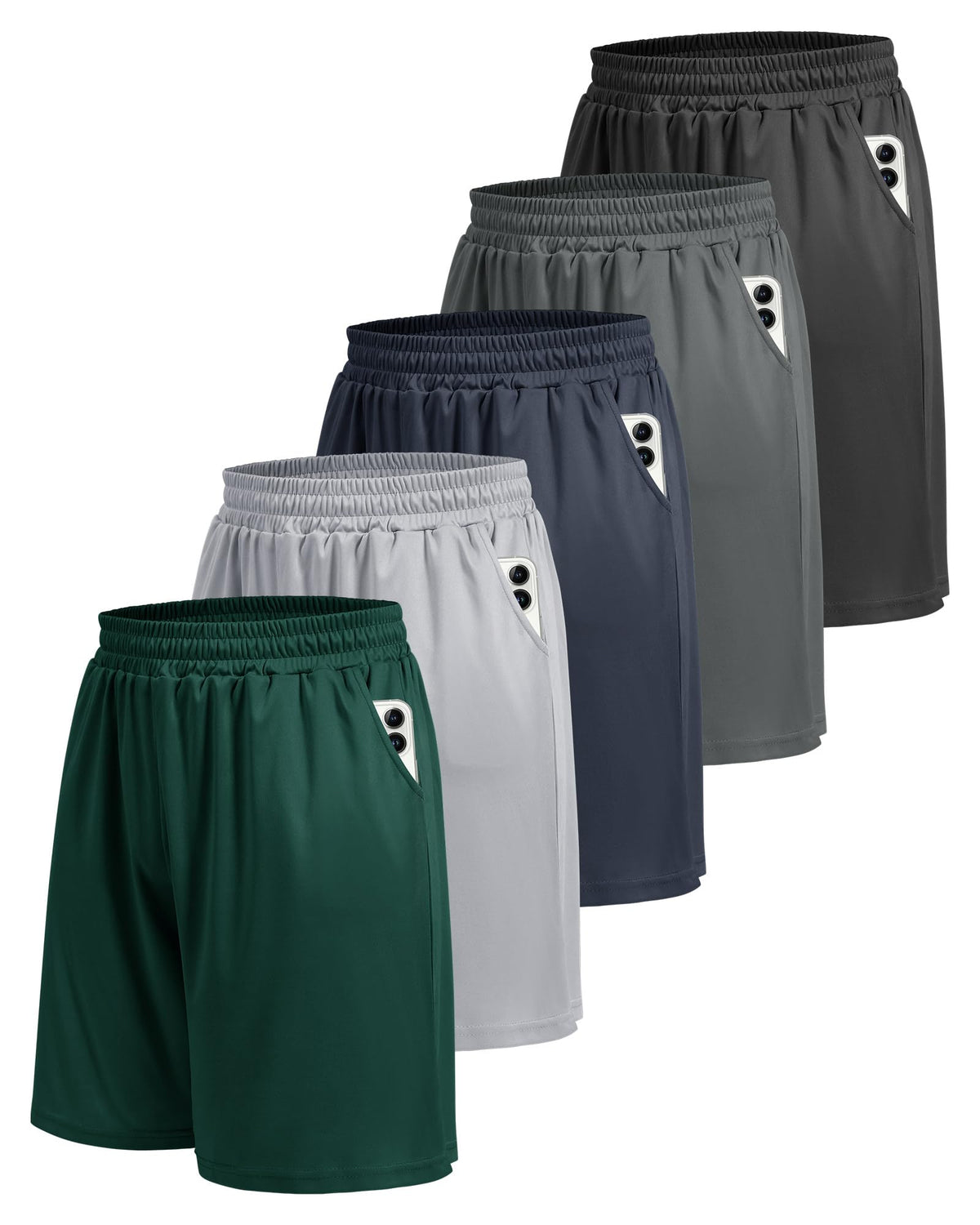 5 Pack Athletic Gym Mens Shorts - BOOJO Official Imagery - 8