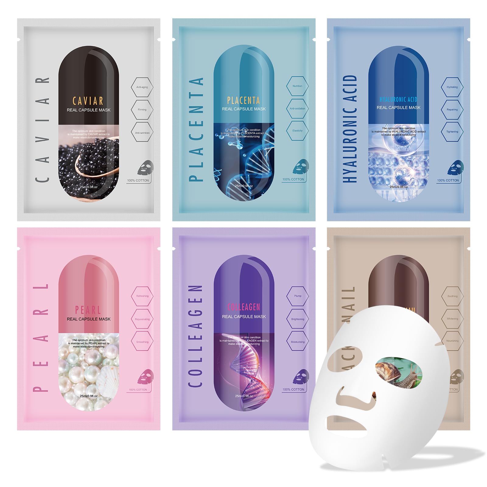 Face Masks Skincare Set for Women,Moisturizing Collagen Facial - Product Imagery