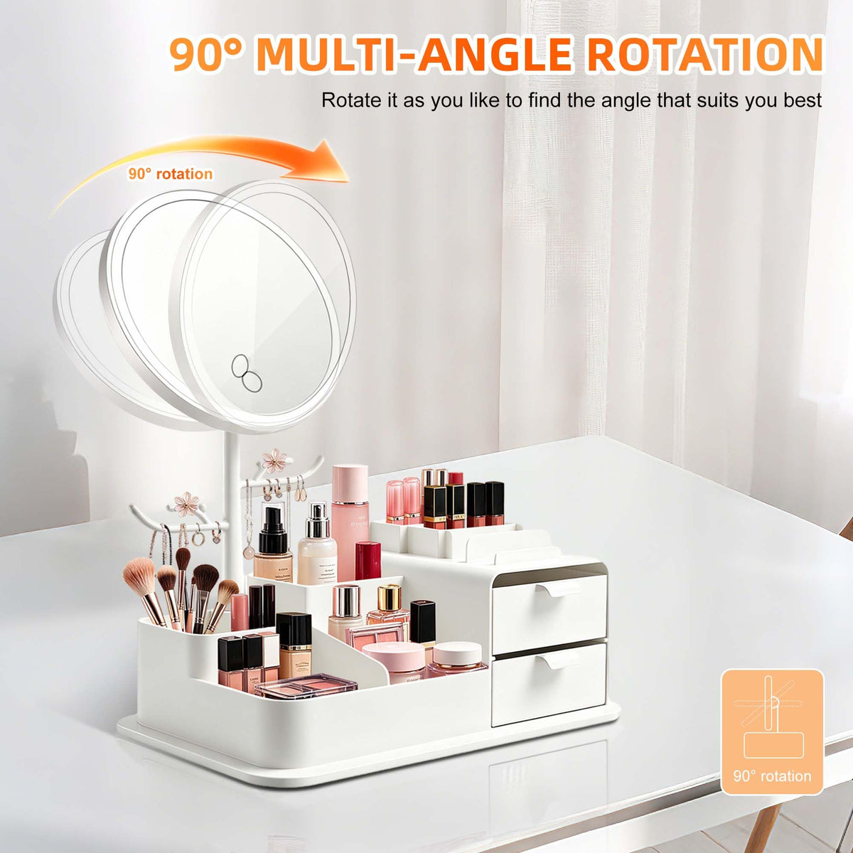 Makeup Mirror Organizer with Drawers Skincare Organizer - Turesmith Official Imagery - 7